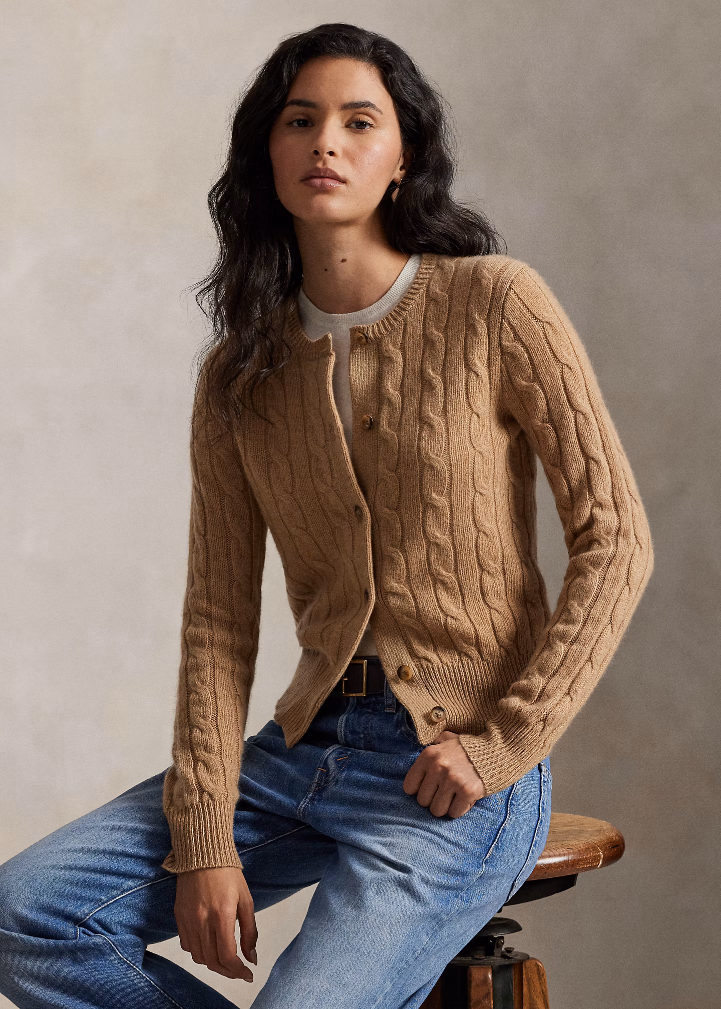 Rundhalsstrickjacke aus Kaschmir - RALPH LAUREN OUTLET