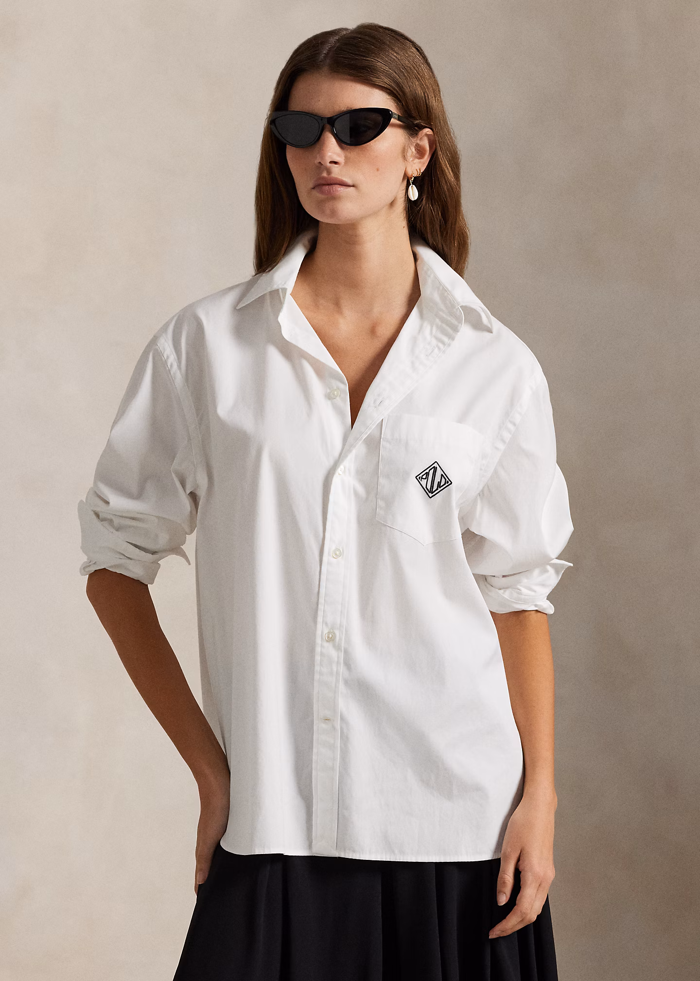 Oversize-Fit Baumwollhemd mit Logo - RALPH LAUREN OUTLET