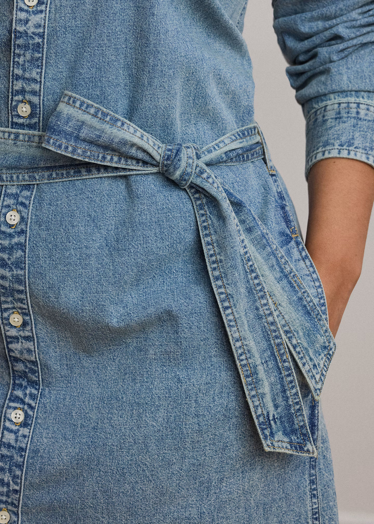 Denim-Hemdkleid mit Gürtel - RALPH LAUREN OUTLET