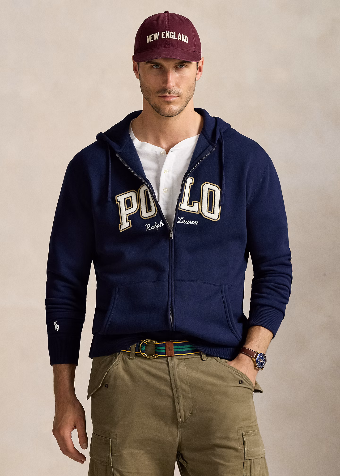 Fleece-Kapuzenjacke mit Logo - RALPH LAUREN OUTLET