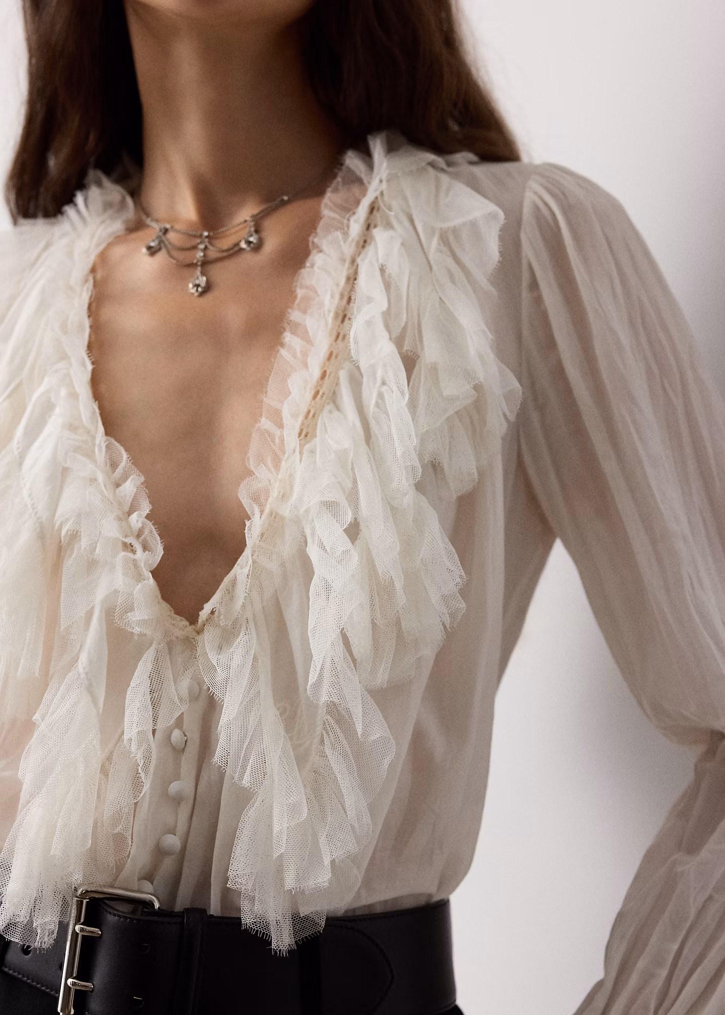 Bluse Kensley aus Baumwoll-Seiden-Voile - RALPH LAUREN OUTLET