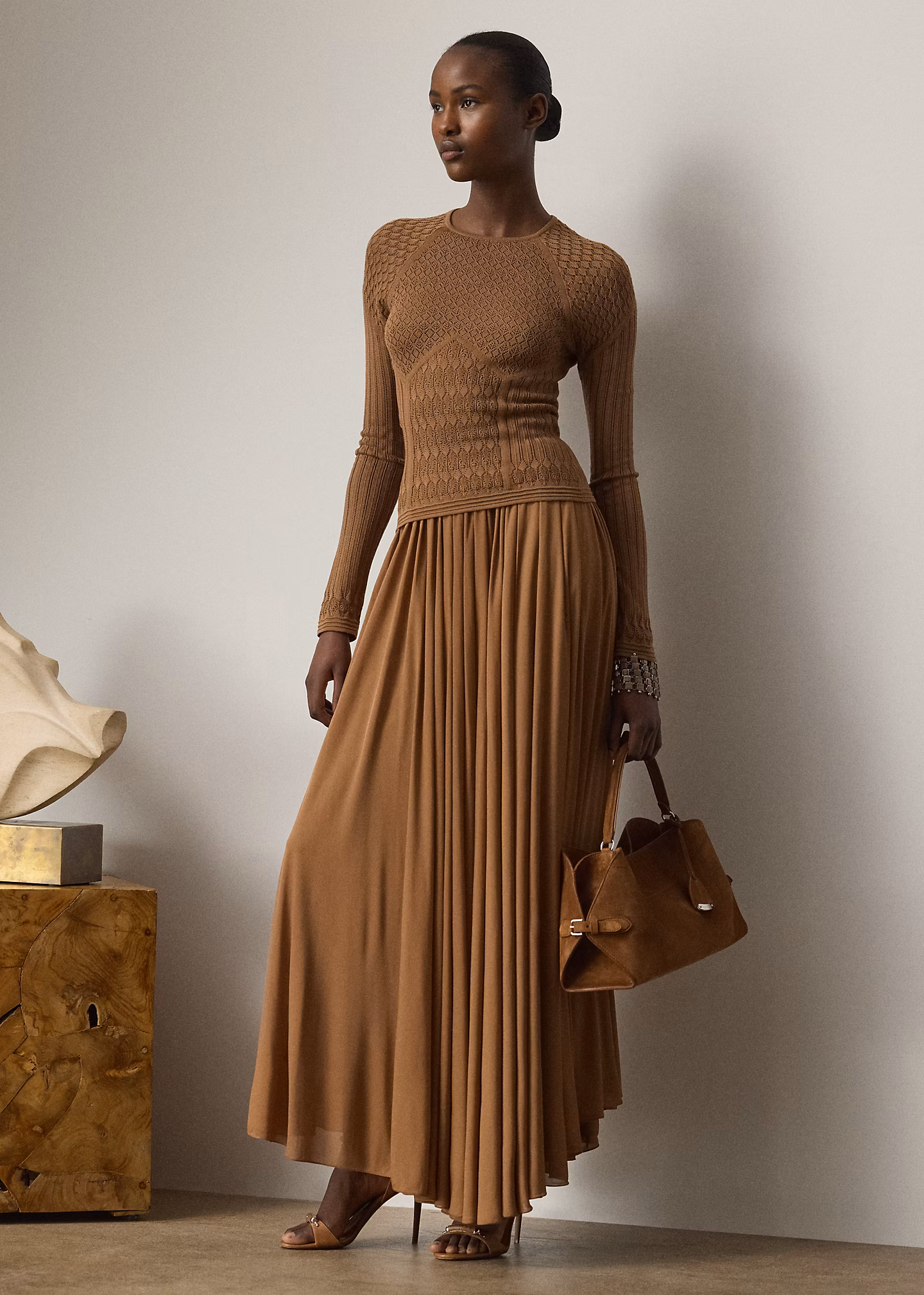 Rock aus Crêpe-Jersey mit Smokdetails - RALPH LAUREN OUTLET