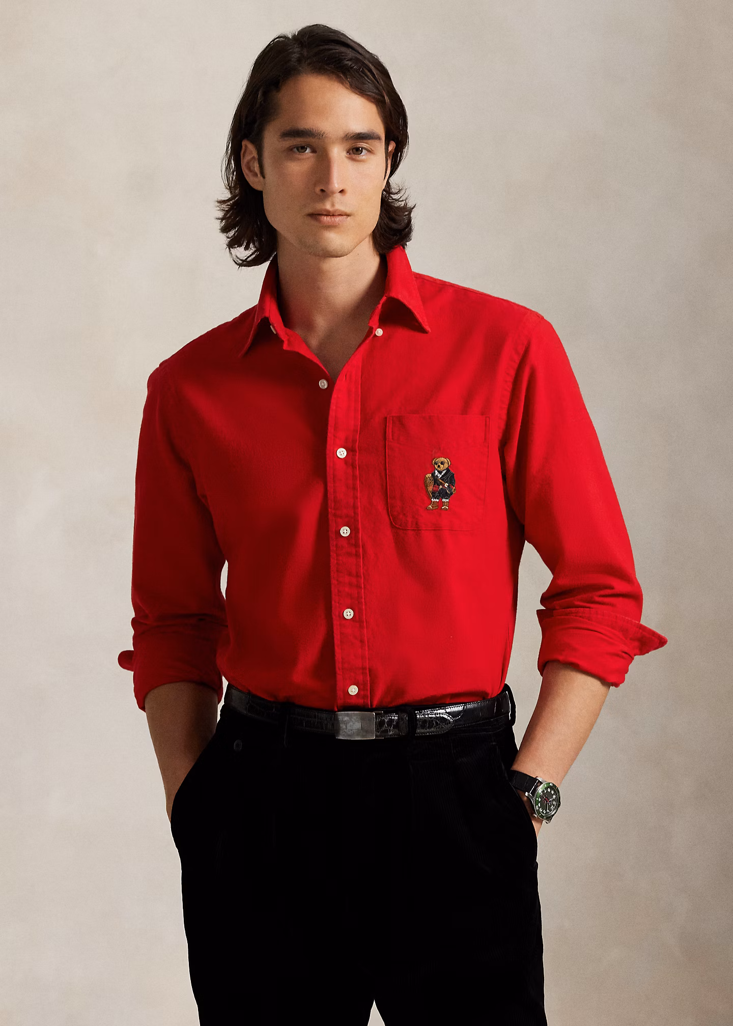 Custom-Fit Oxfordhemd mit Polo Bear - RALPH LAUREN OUTLET