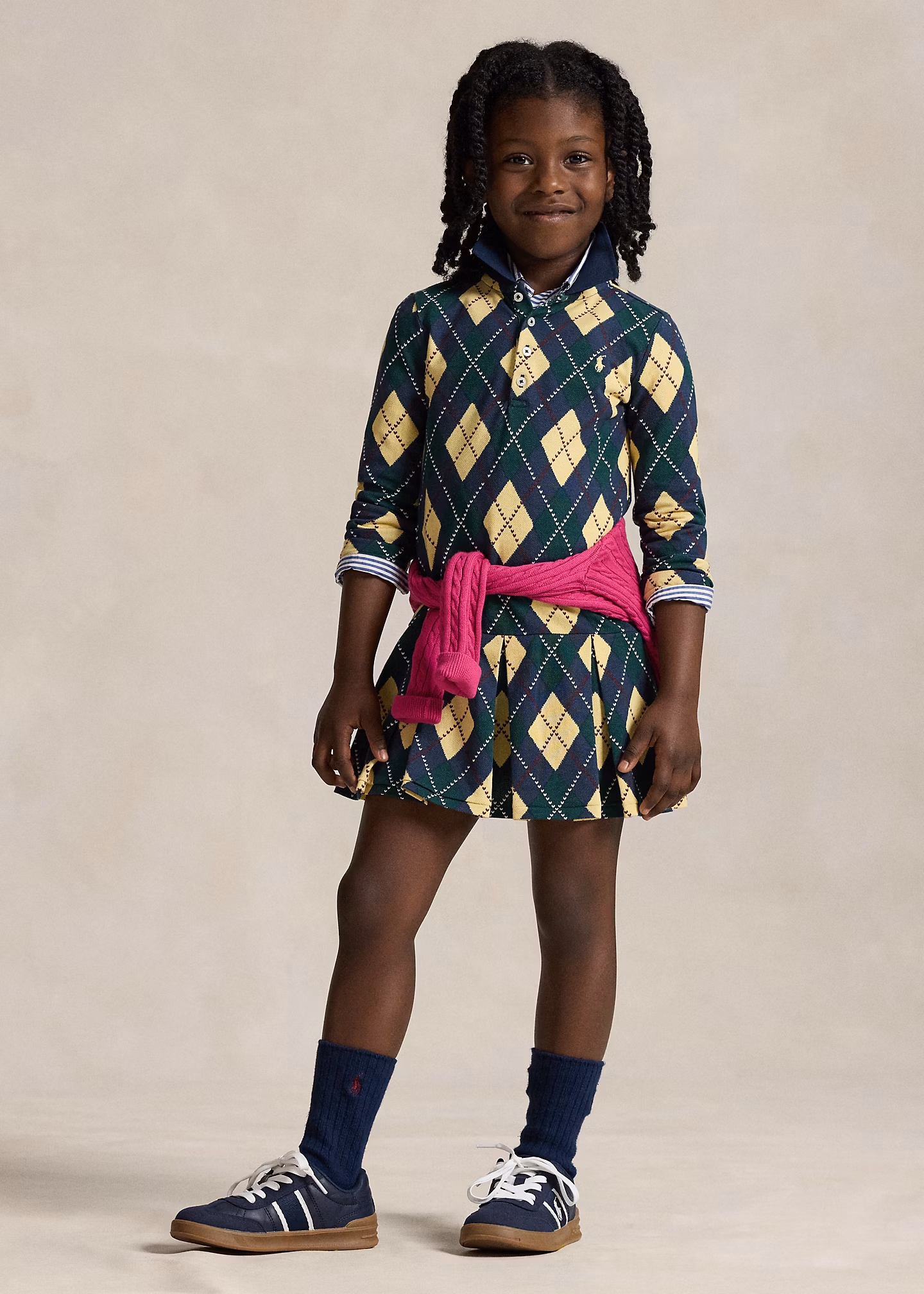 Stretchpiqué-Polokleid mit Argyle-Muster - RALPH LAUREN OUTLET