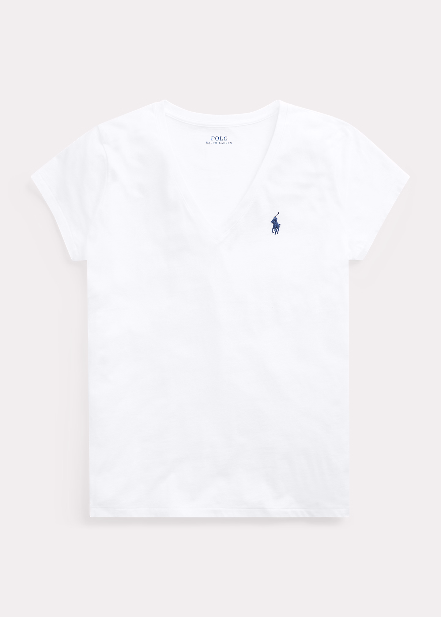 Baumwoll-T-Shirt mit V-Ausschnitt - RALPH LAUREN OUTLET