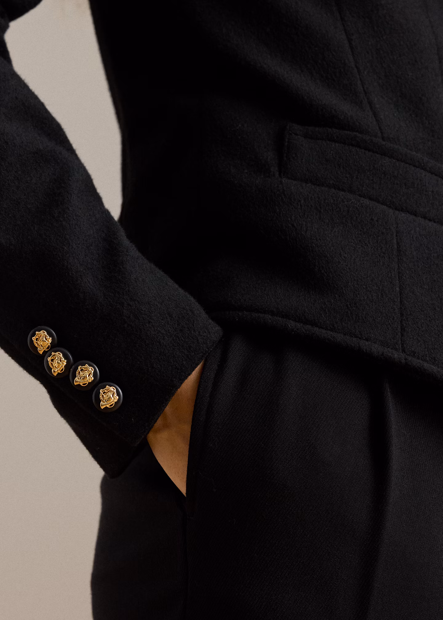 Verkürzte Twilljacke mit Samtbesatz - RALPH LAUREN OUTLET