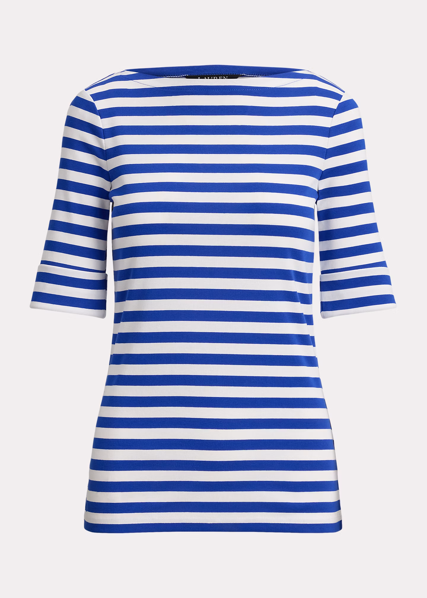 Baumwoll-T-Shirt mit U-Boot-Ausschnitt - RALPH LAUREN OUTLET