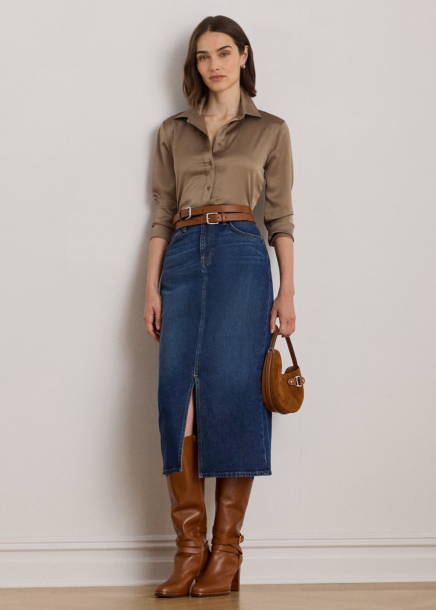 Classic-Fit Hemd aus Satin-Charmeuse - RALPH LAUREN OUTLET