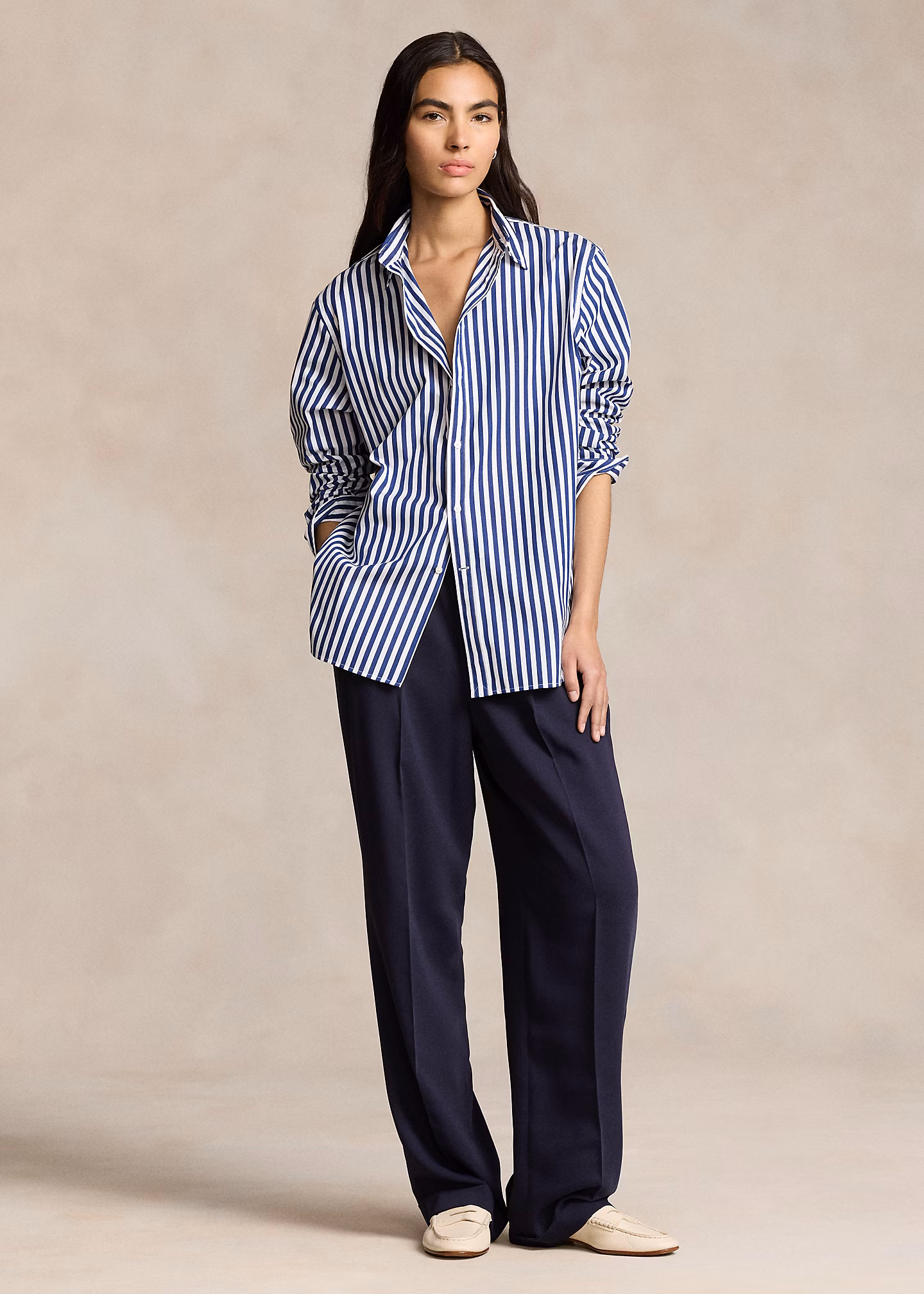 Übergroßes Baumwollhemd mit Streifen - RALPH LAUREN OUTLET