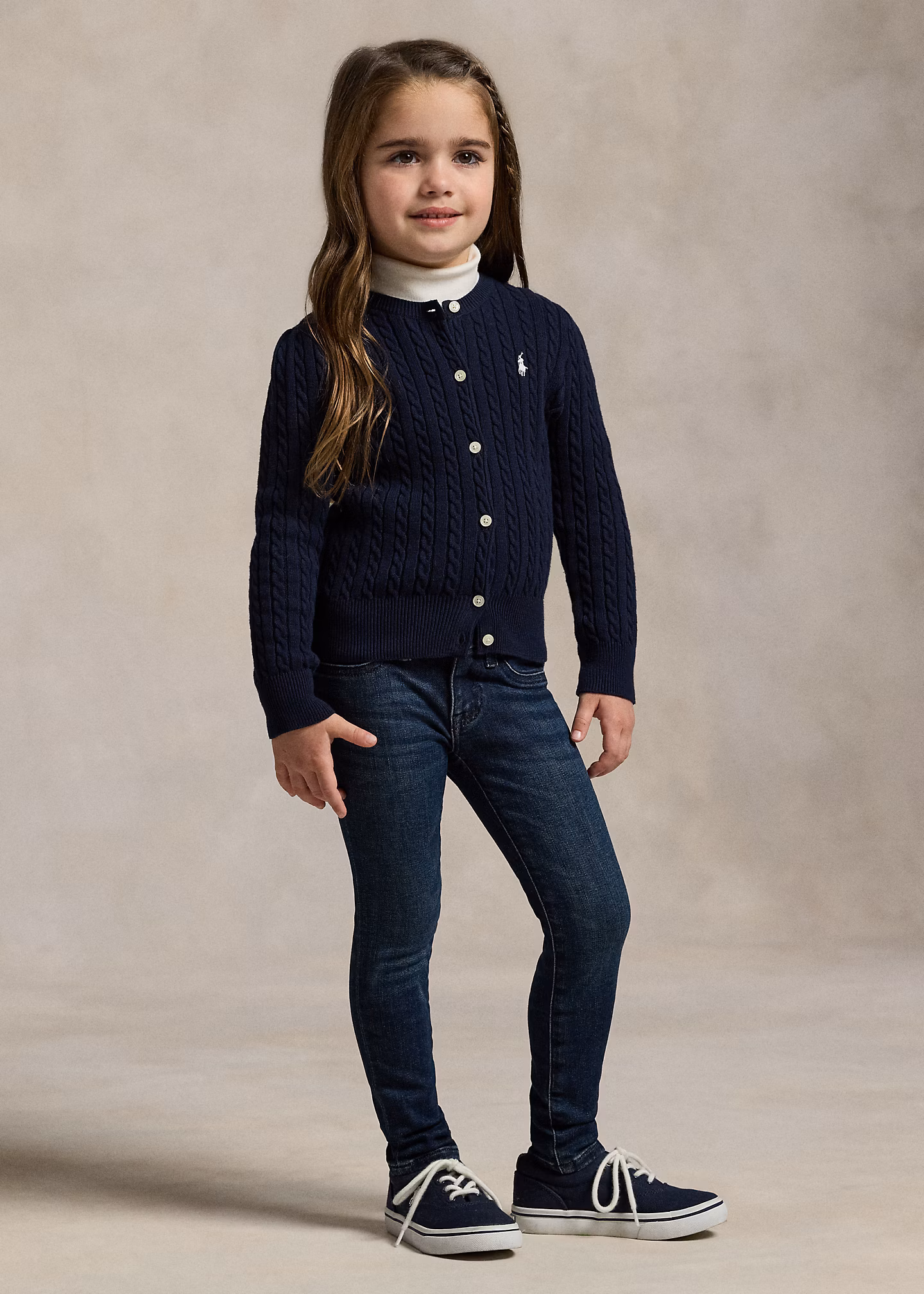 Baumwollstrickjacke mit Mini-Zopfmuster - RALPH LAUREN OUTLET