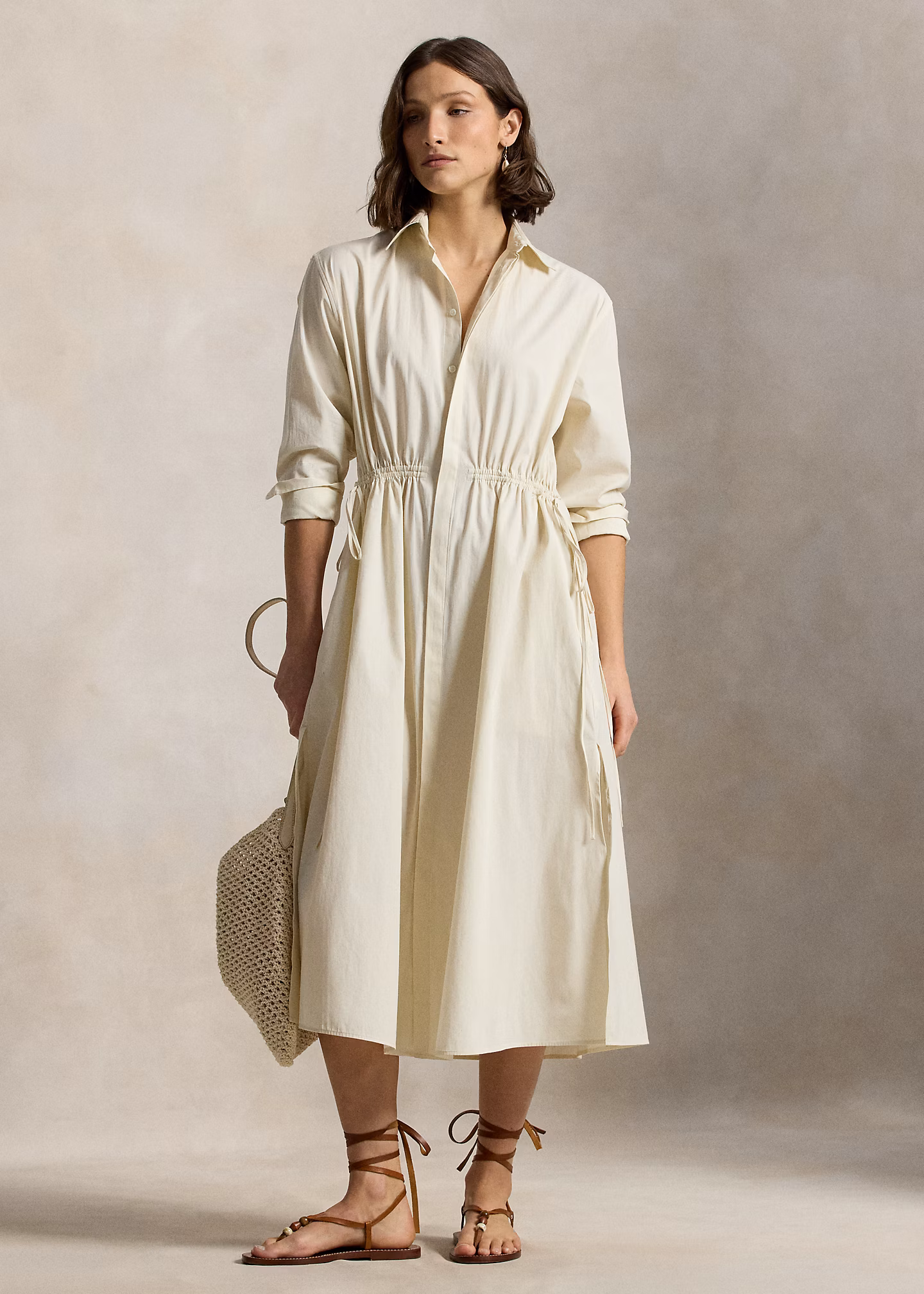 Baumwoll-Hemdkleid mit Tunnelzug - RALPH LAUREN OUTLET