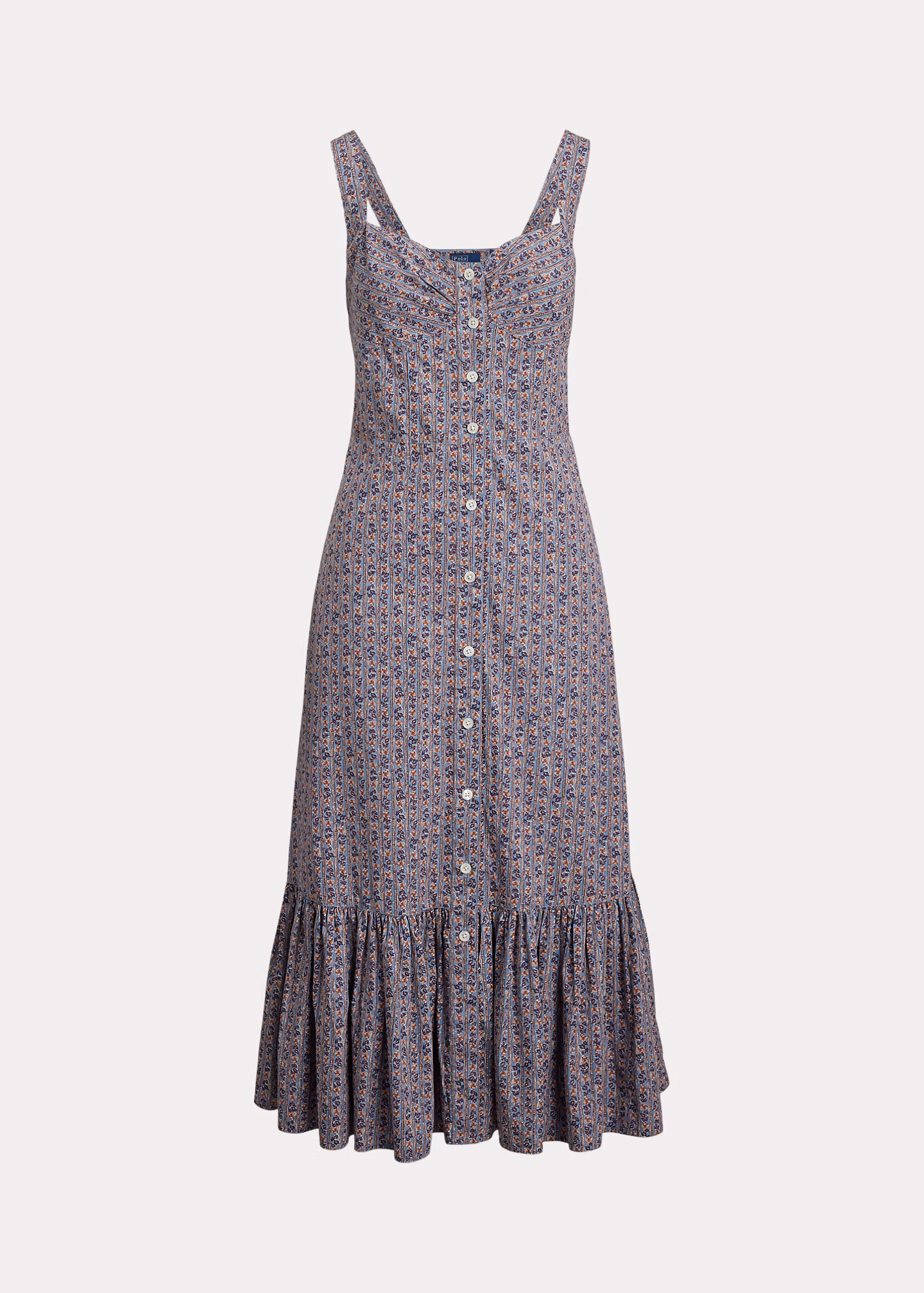 Geblümtes Baumwollkleid mit Knöpfen - RALPH LAUREN OUTLET