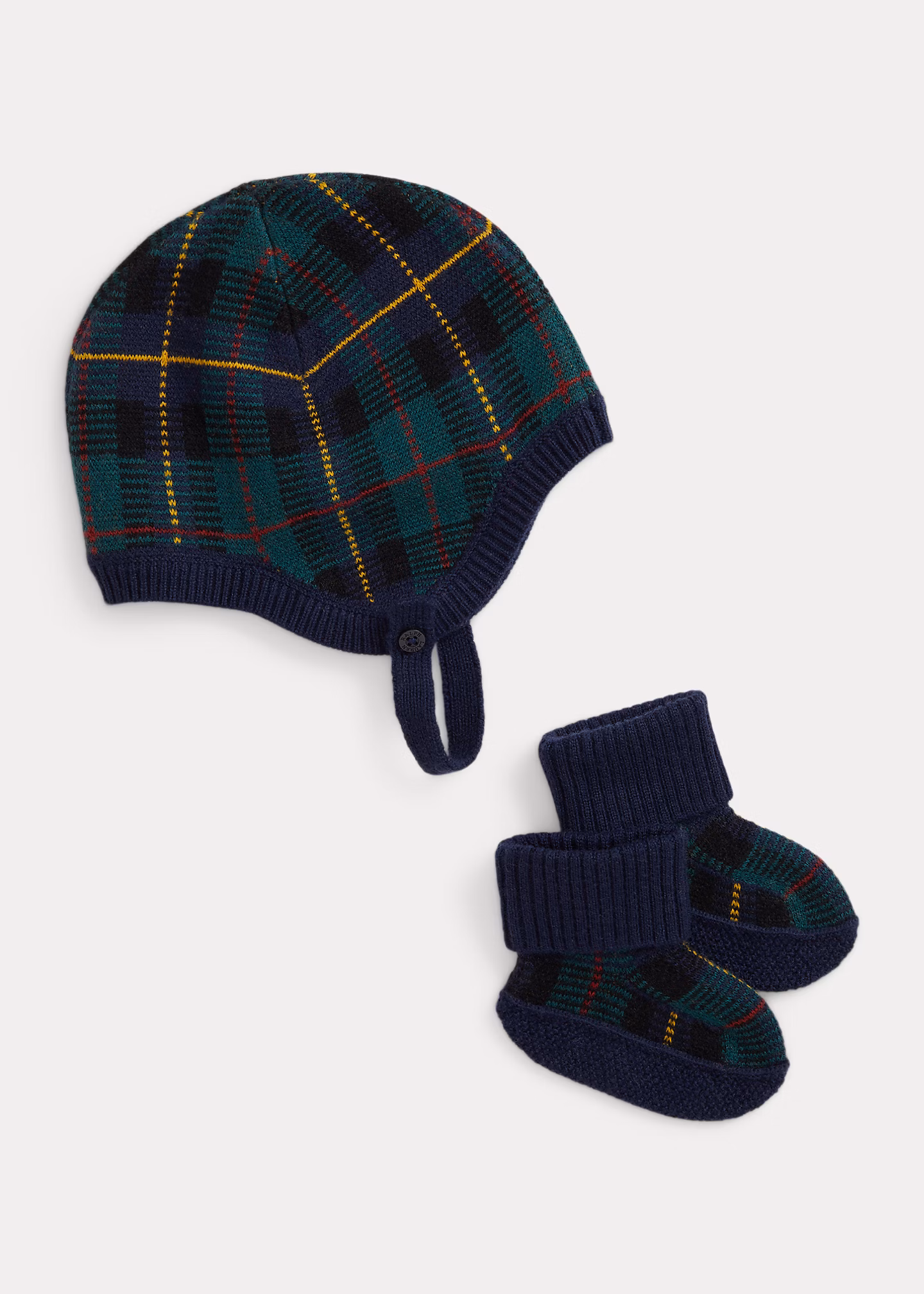 Karierte Wollmütze und Babyschuhe - RALPH LAUREN OUTLET