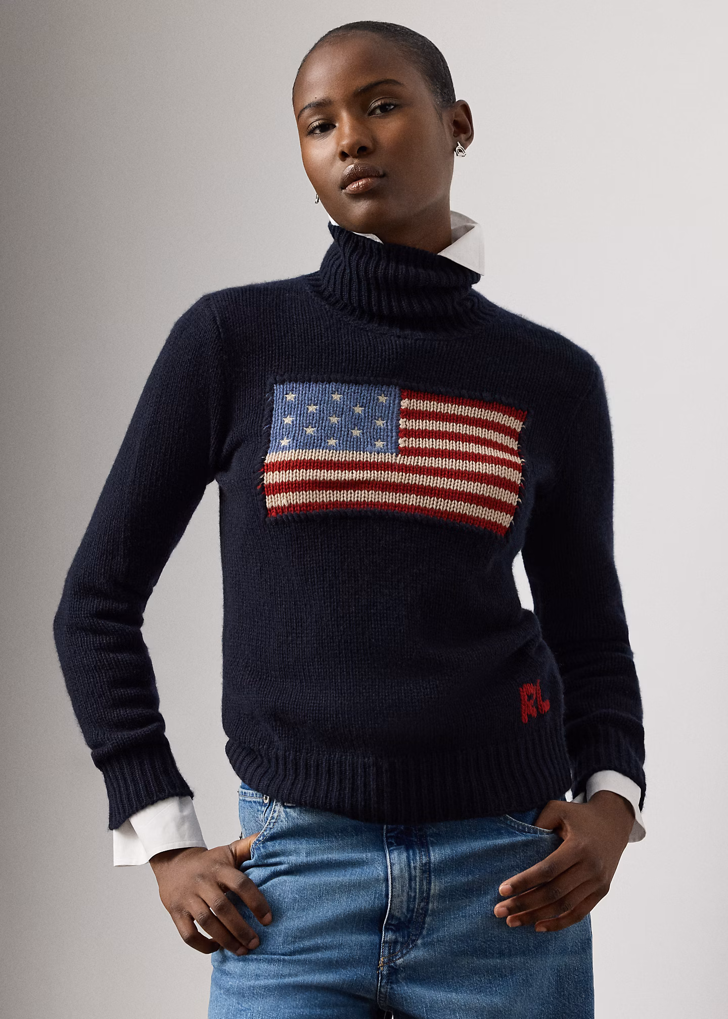 Kaschmir-Rollkragenpullover mit Flagge - RALPH LAUREN OUTLET