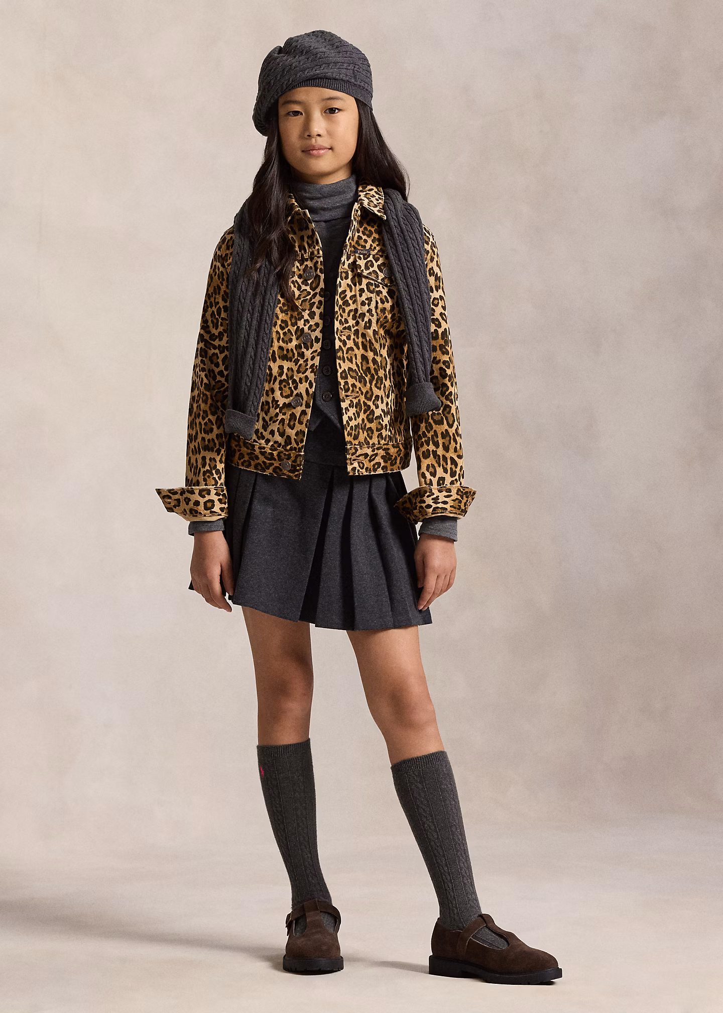 Denim-Truckerjacke mit Leopardendruck - RALPH LAUREN OUTLET