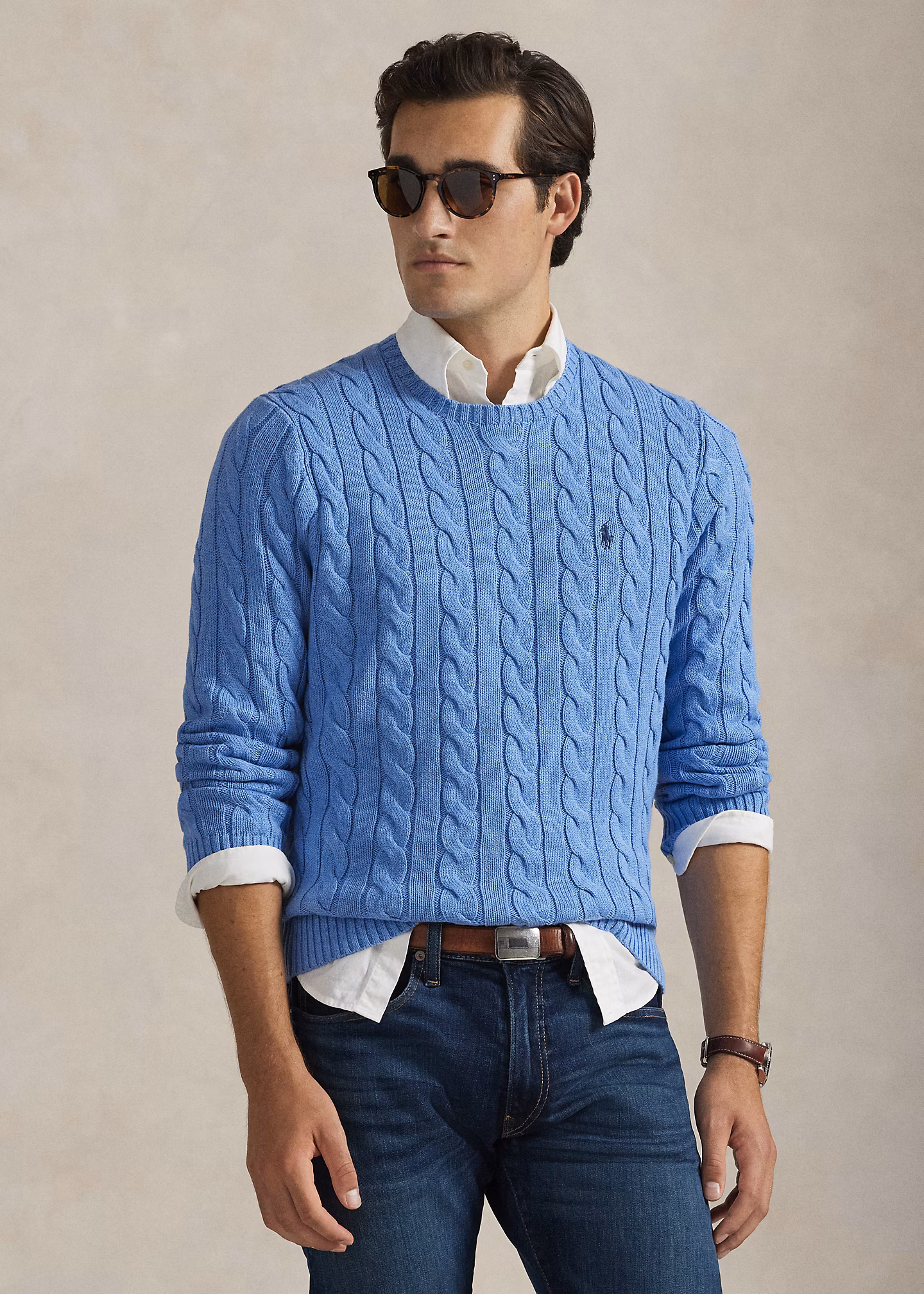 Baumwollpullover mit Zopfmuster - RALPH LAUREN OUTLET