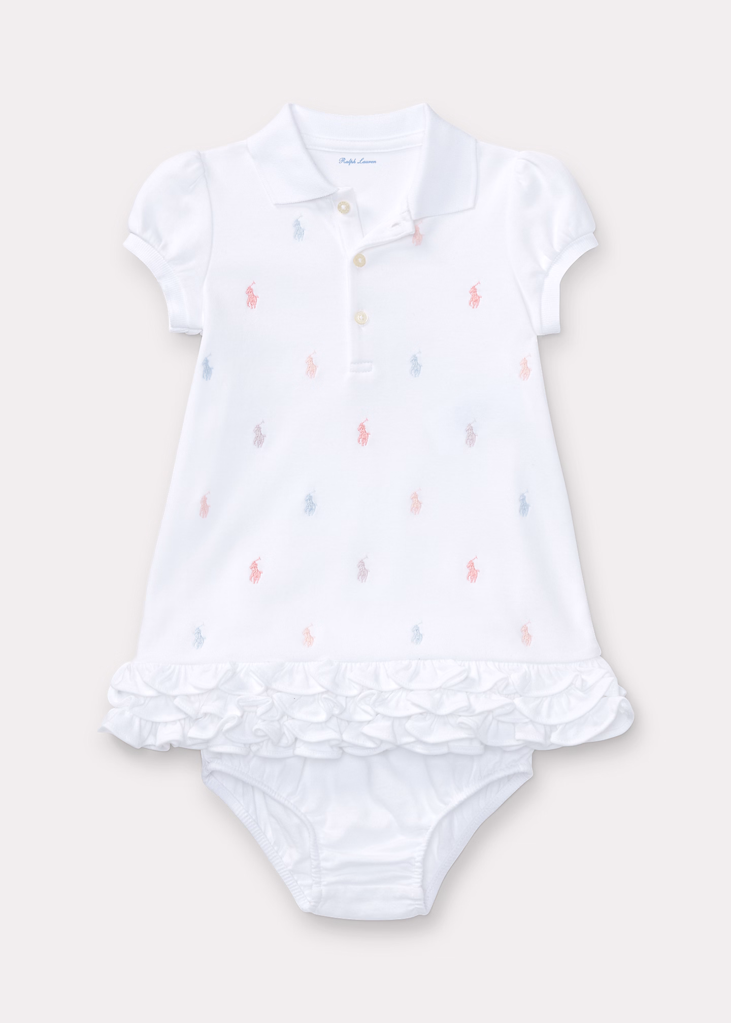 Gerüschtes Polokleid und Höschen - RALPH LAUREN OUTLET