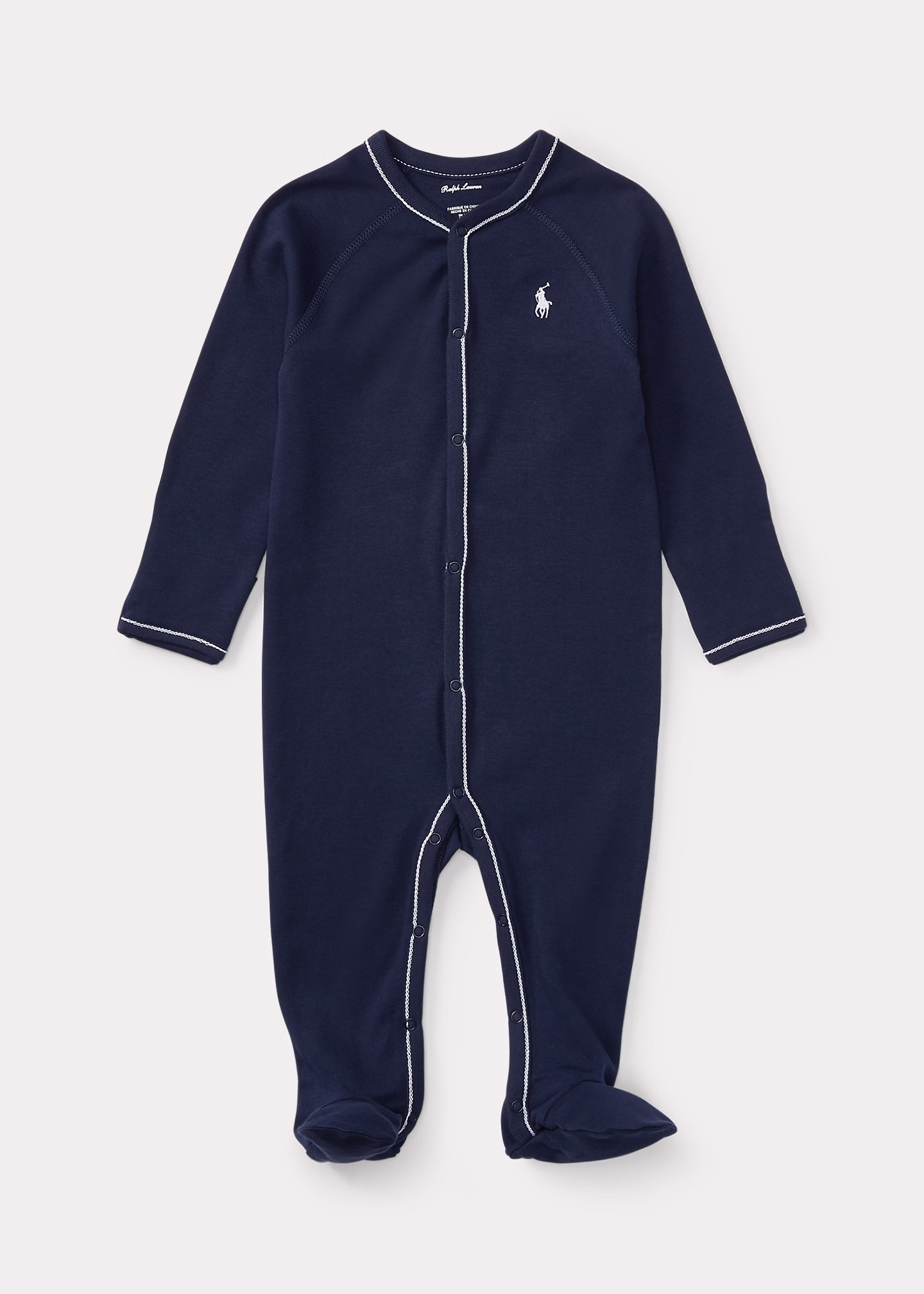 Baumwollstrampler mit Füßchen - RALPH LAUREN OUTLET