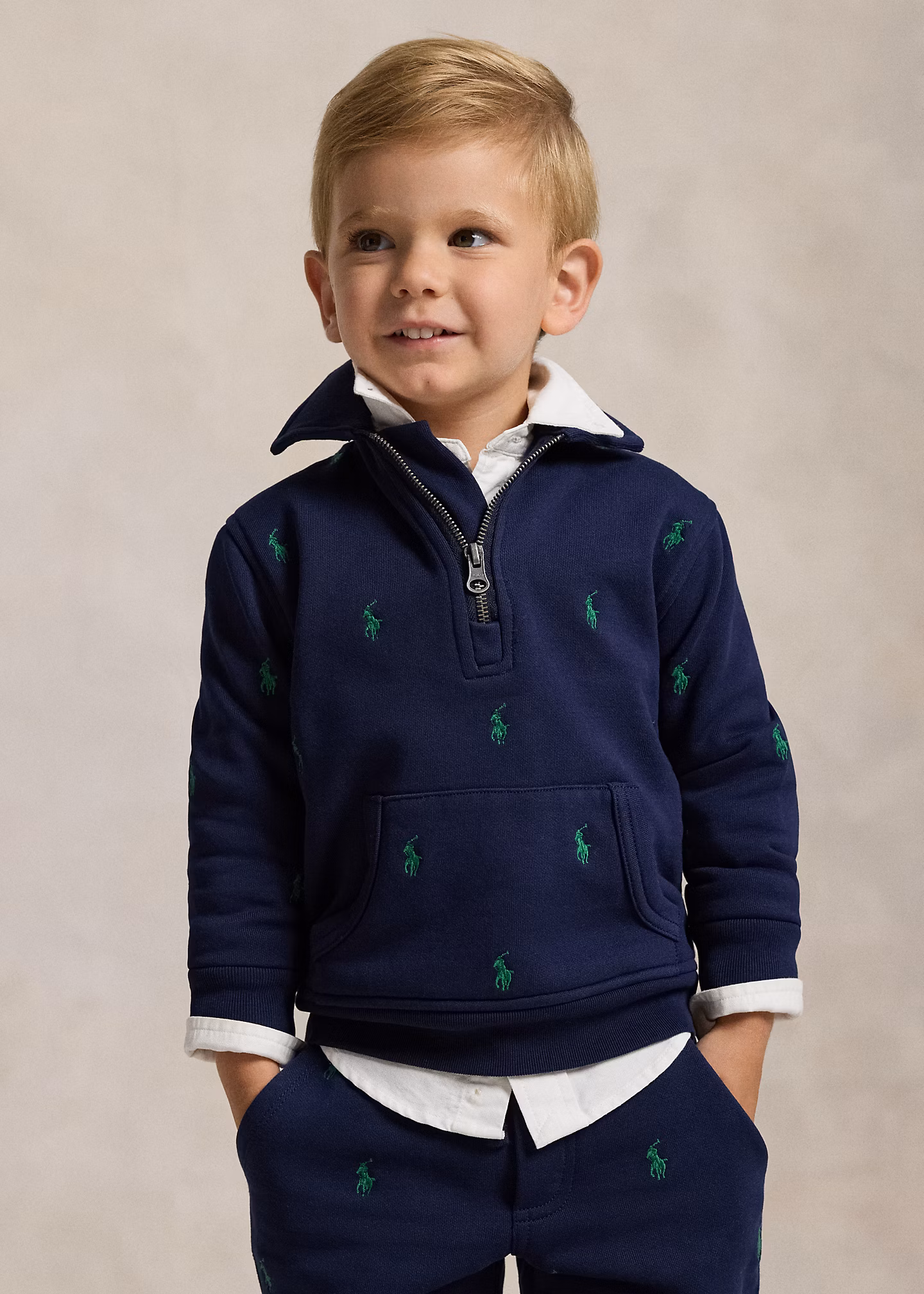 Fleece-Sweatshirt mit Kragen und Pony - RALPH LAUREN OUTLET