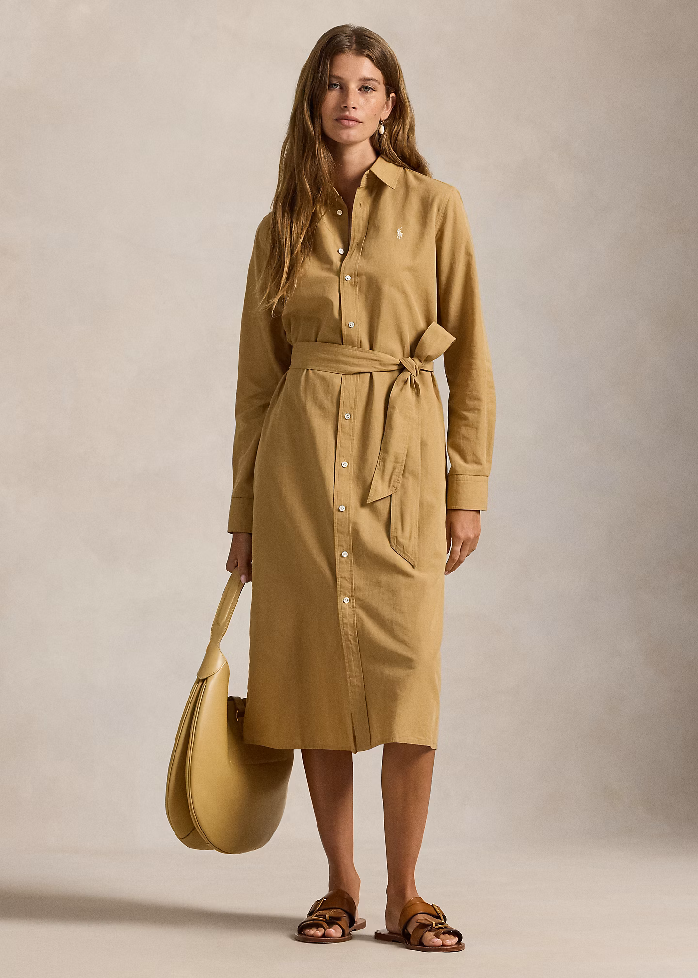 Baumwoll-Leinen-Hemdkleid mit Gürtel - RALPH LAUREN OUTLET