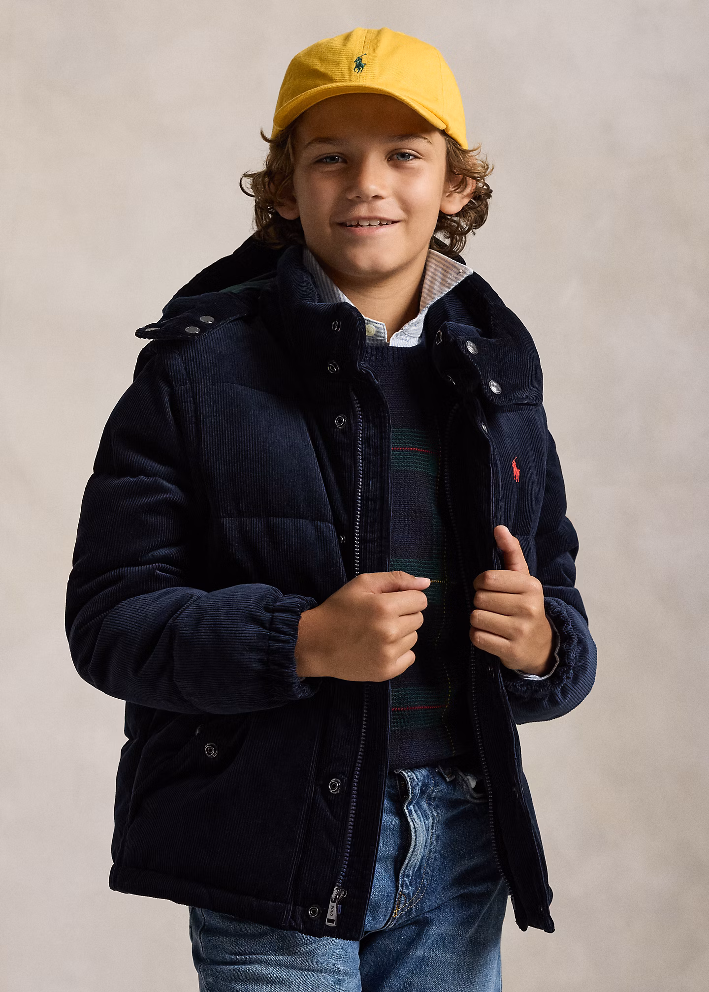 Vielseitige Daunenjacke aus Kordsamt - RALPH LAUREN OUTLET
