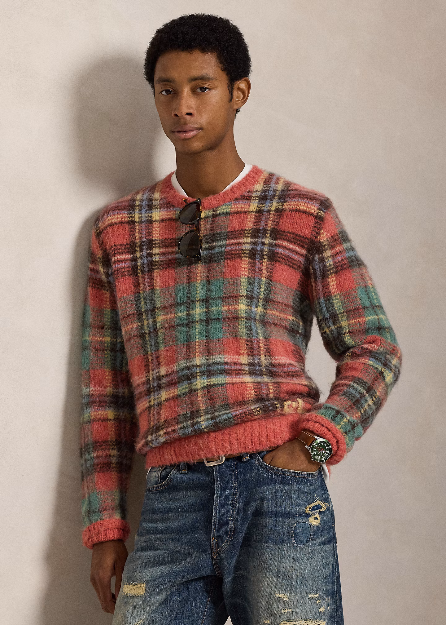 Karo-Pullover mit Intarsienstrickerei - RALPH LAUREN OUTLET