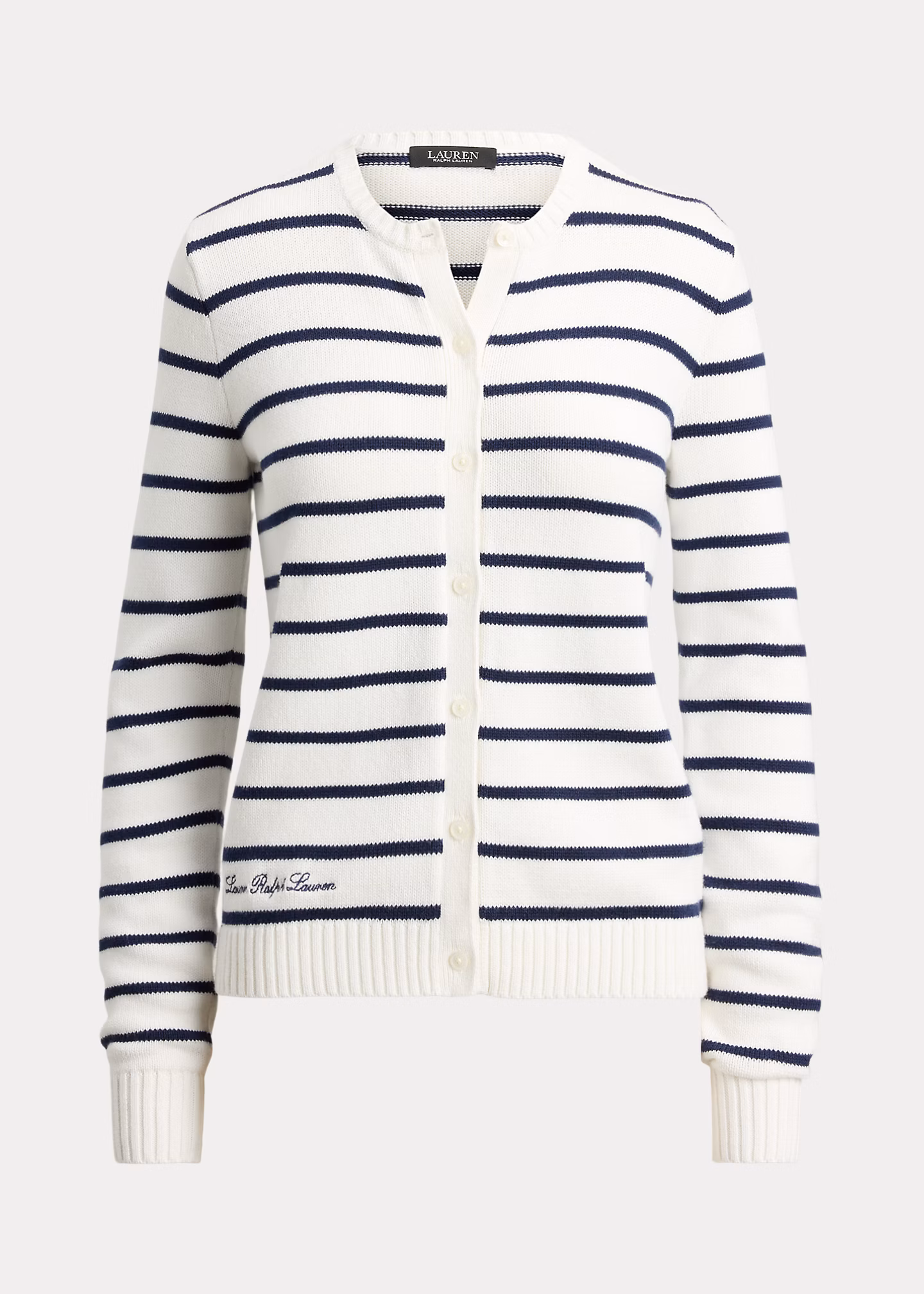 Gestreifte Baumwollstrickjacke - RALPH LAUREN OUTLET