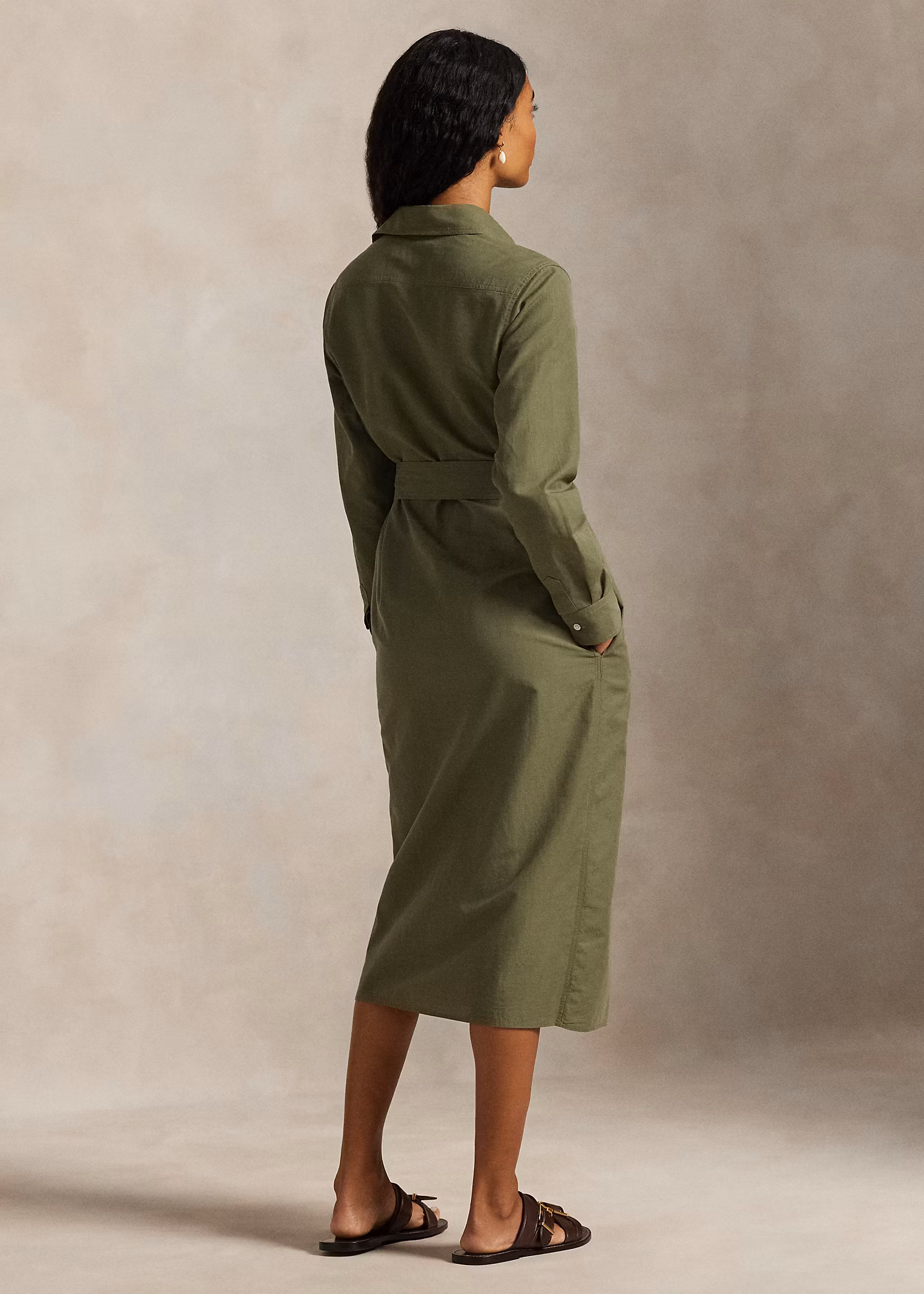 Baumwoll-Leinen-Hemdkleid mit Gürtel - RALPH LAUREN OUTLET