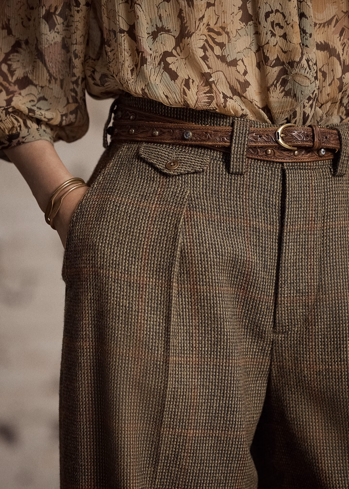 Tweedhose mit Windowpane-Karo - RALPH LAUREN OUTLET