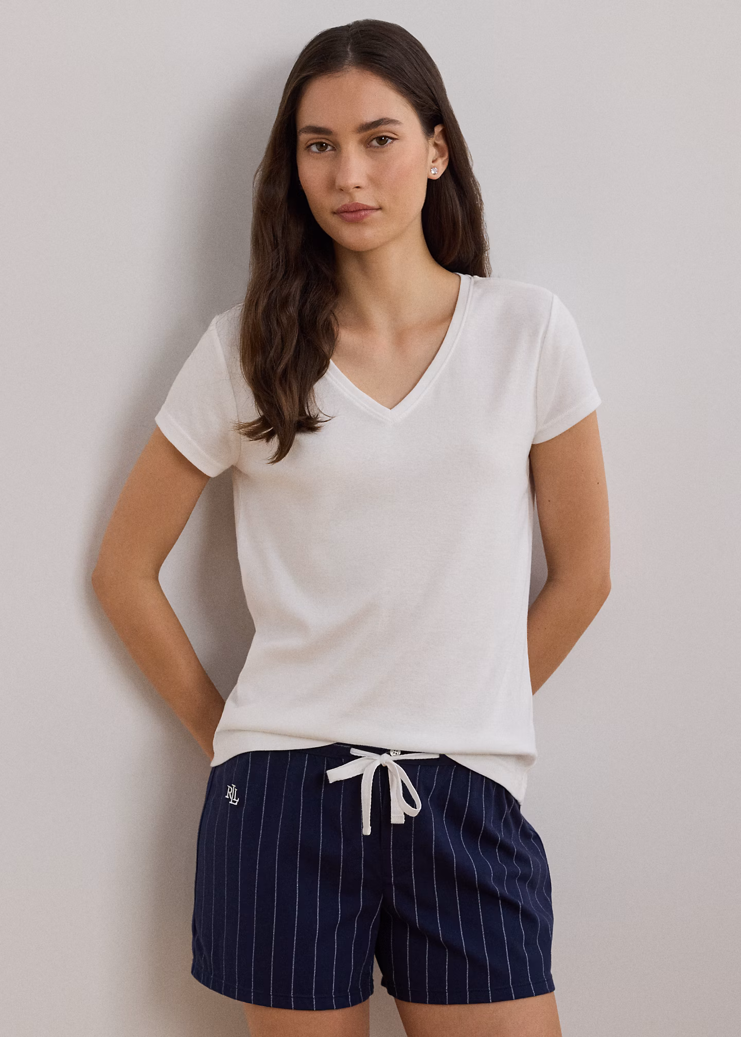 Pyjama-T-Shirt mit V-Ausschnitt - RALPH LAUREN OUTLET