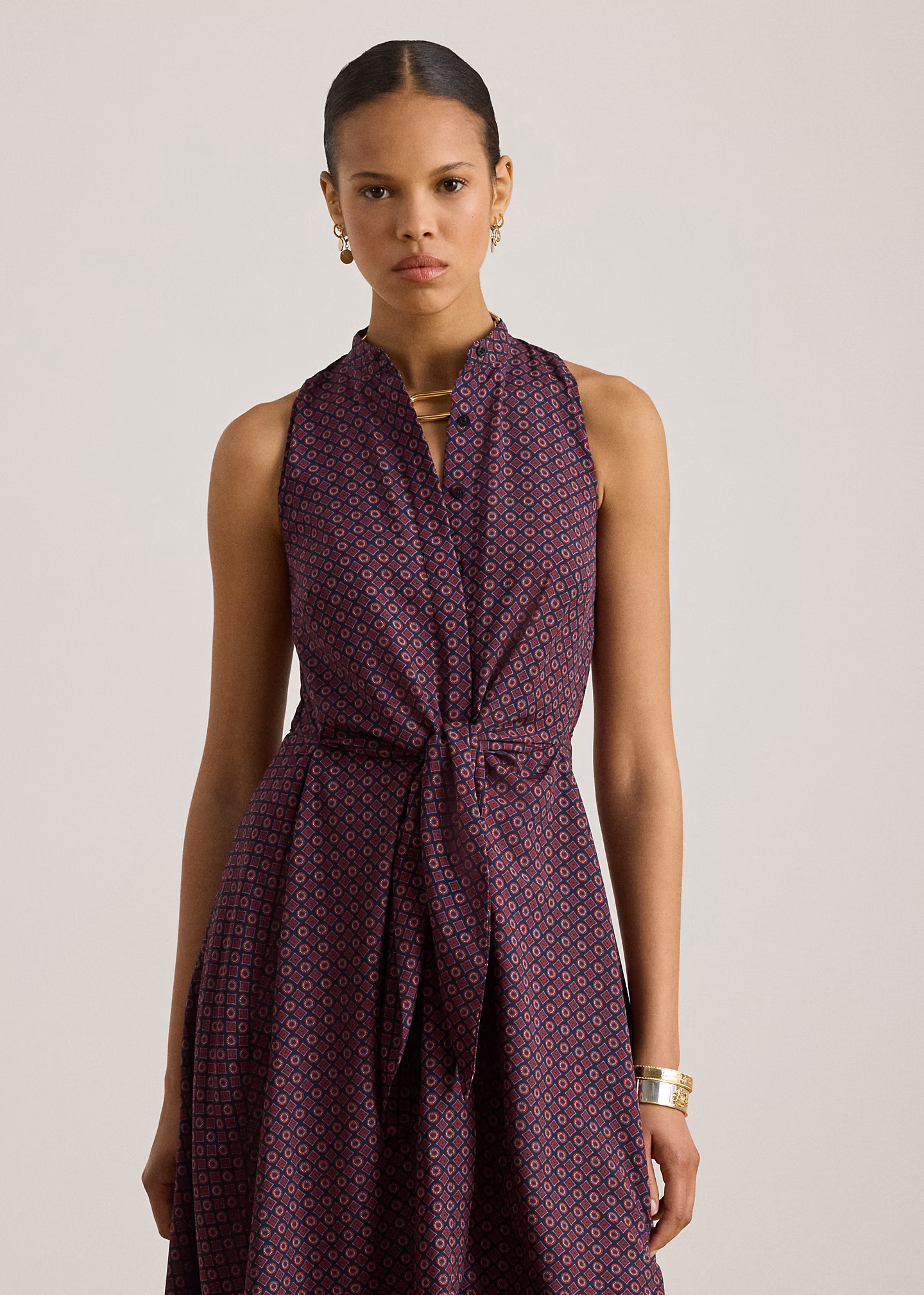 Ärmelloses Crêpe-Kleid mit Schnürung - RALPH LAUREN OUTLET