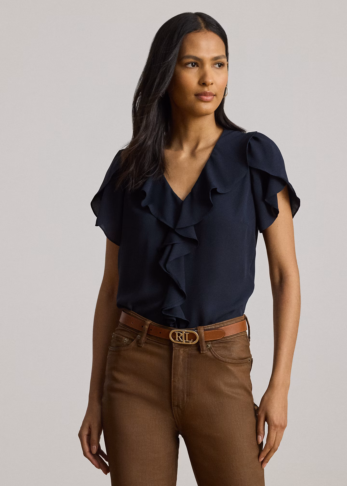 Georgette-Bluse mit Rüschenbesatz - RALPH LAUREN OUTLET