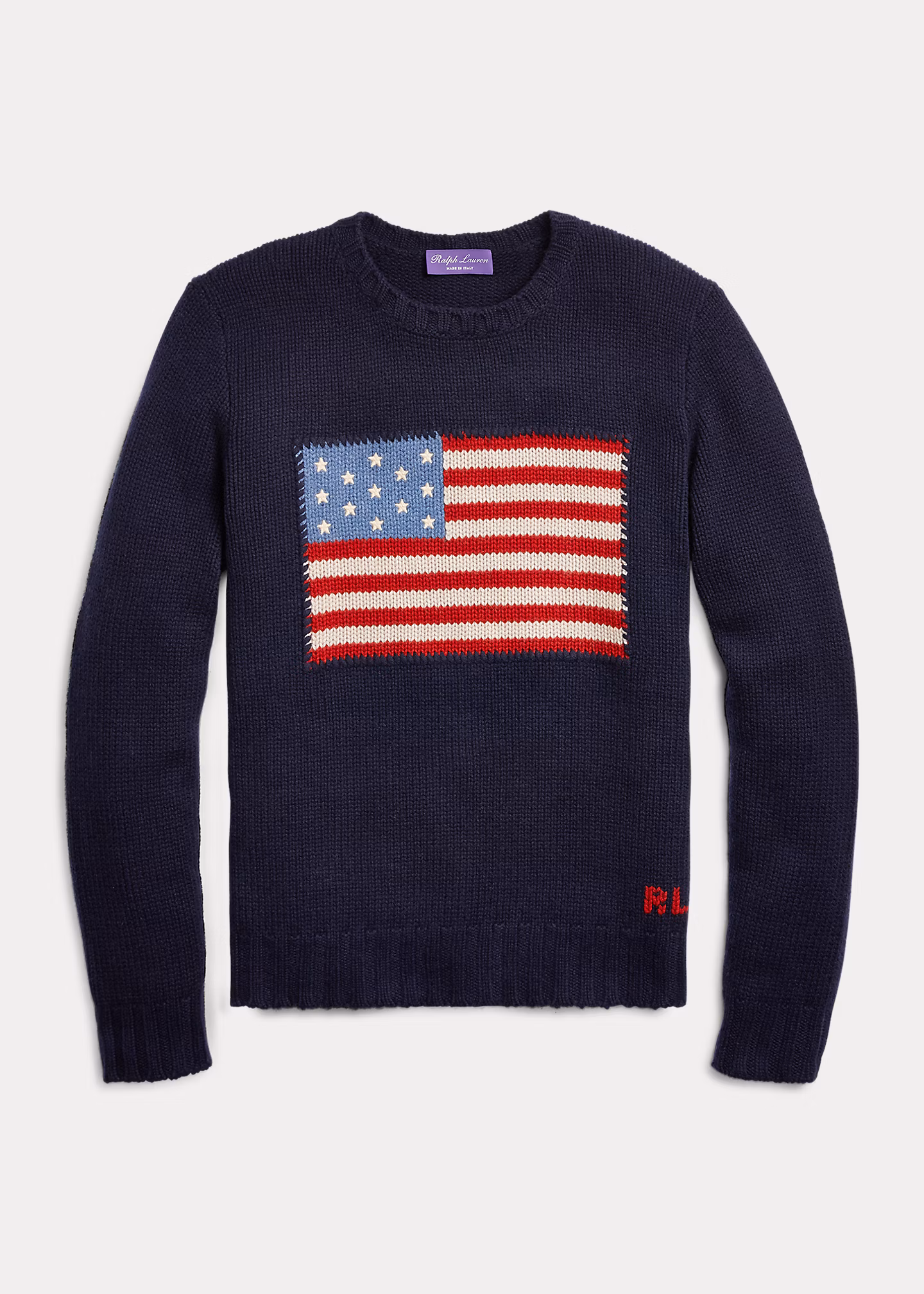 Kaschmir-Rundhalspullover mit US-Flagge - RALPH LAUREN OUTLET