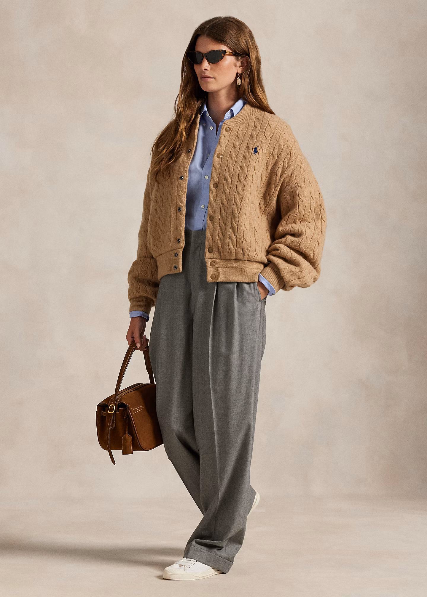 Woll-Kaschmir-Jacke mit Zopfmuster - RALPH LAUREN OUTLET