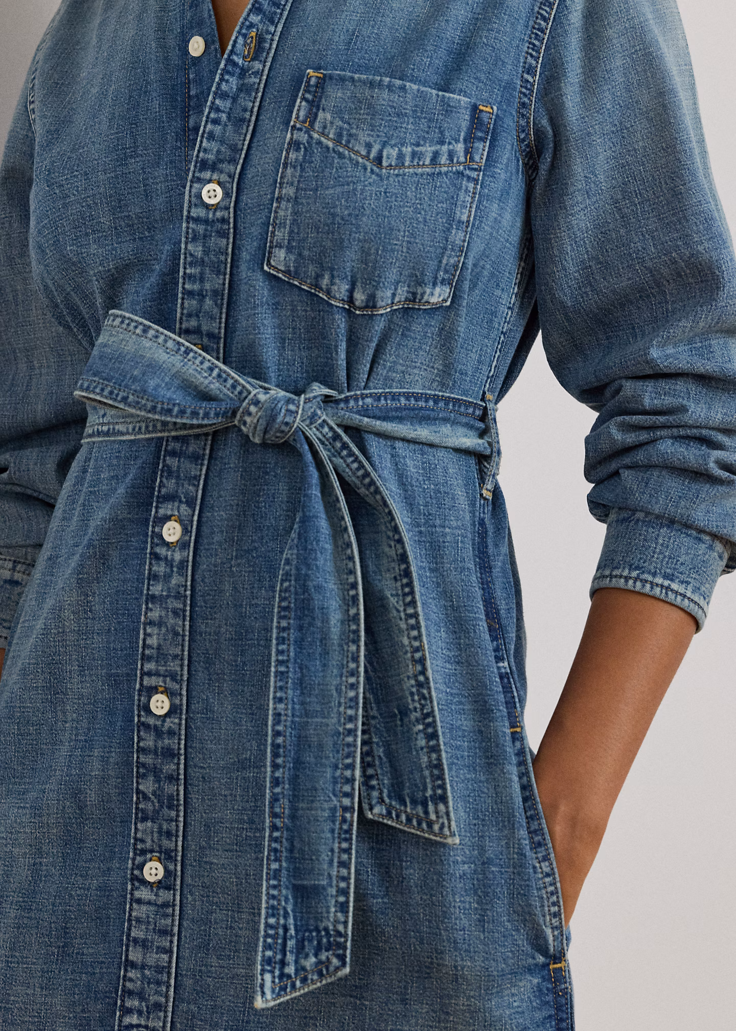 Denim-Hemdkleid mit Gürtel - RALPH LAUREN OUTLET