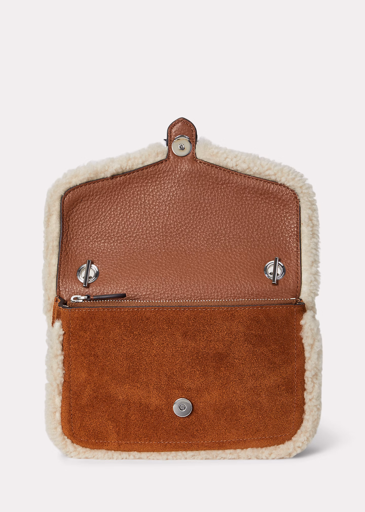 Umhänge-Geldbörse Bradley mit Lammfell - RALPH LAUREN OUTLET