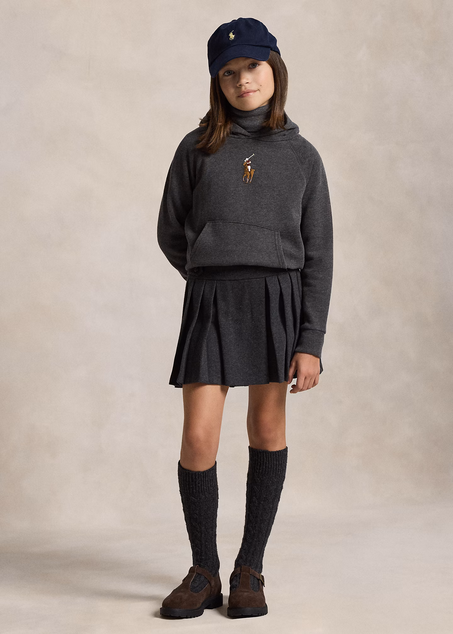 Melierter Interlock-Skort mit Falten - RALPH LAUREN OUTLET