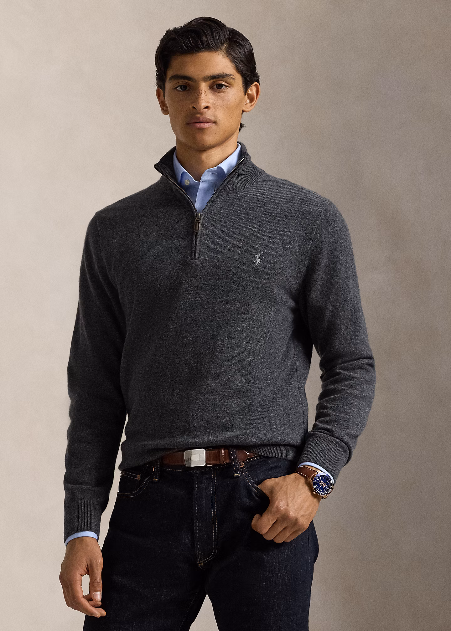 Wollpullover mit Viertelreißverschluss - RALPH LAUREN OUTLET