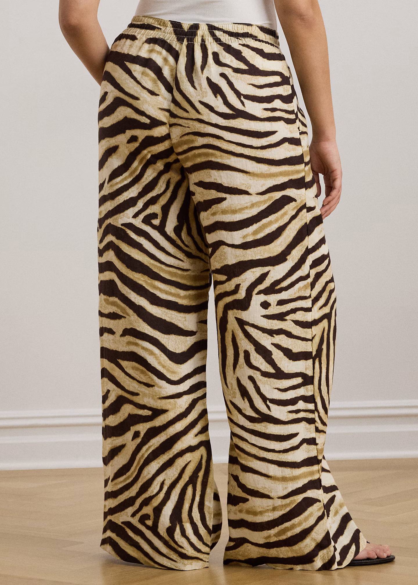 Zebra-Leinenhose mit weitem Bein - RALPH LAUREN OUTLET