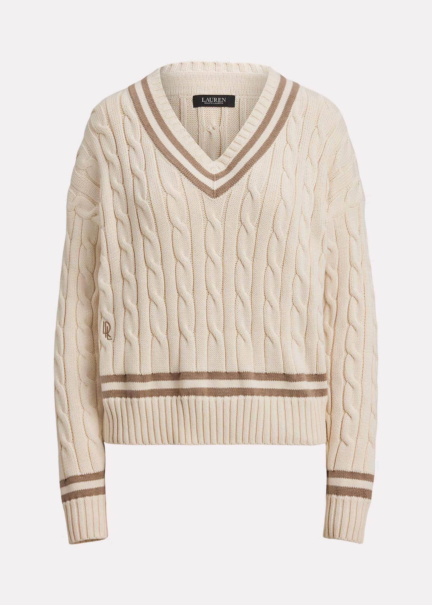 Baumwoll-Cricketpullover mit Zopfmuster - RALPH LAUREN OUTLET