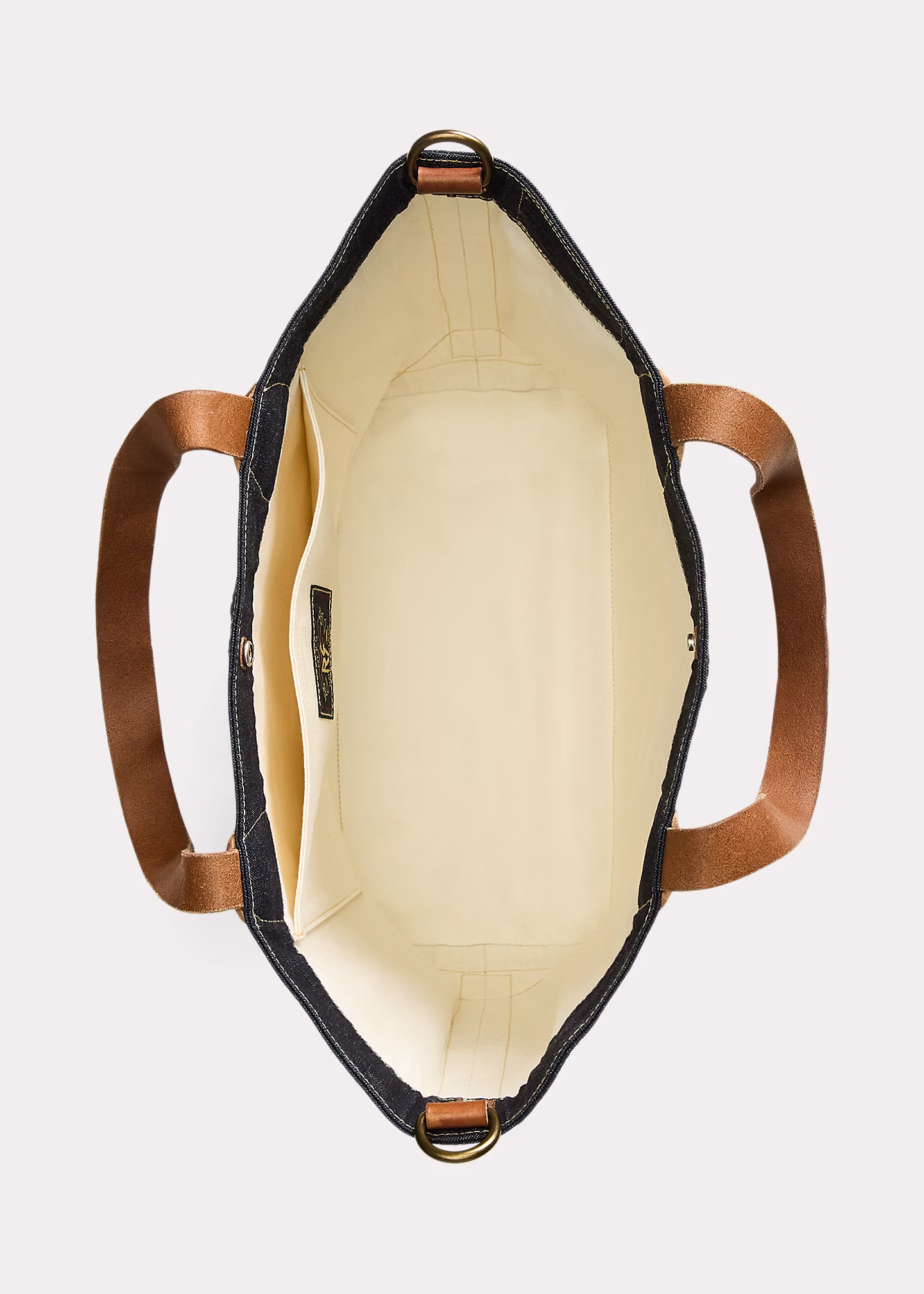 Denim-Tragetasche mit Lederbesatz - RALPH LAUREN OUTLET