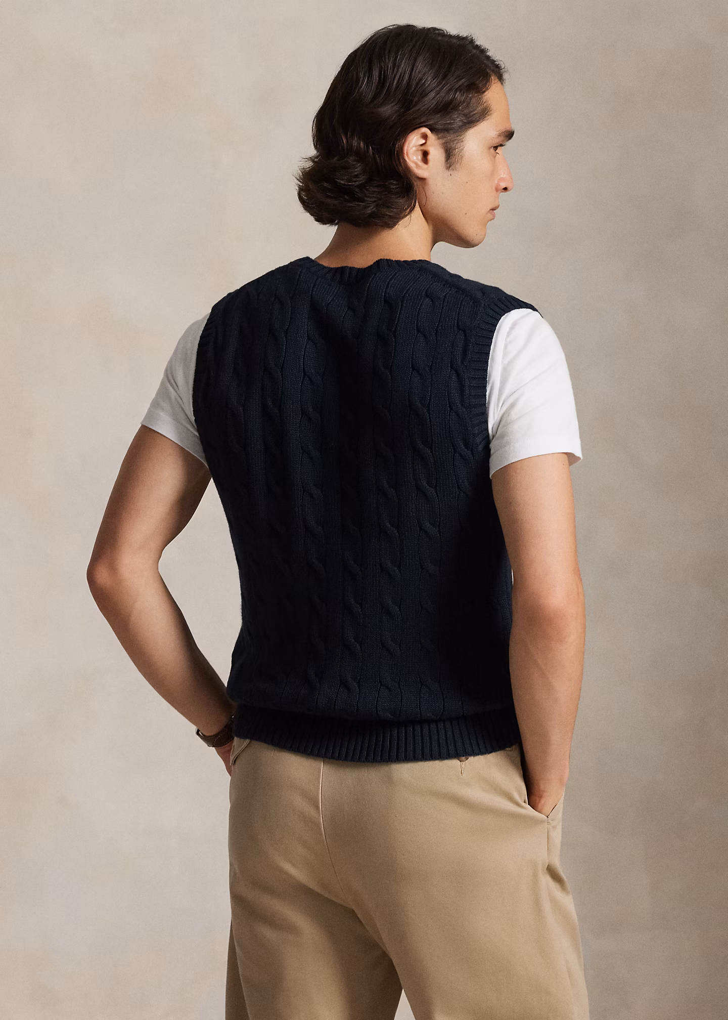 Baumwollpullunder mit Zopfmuster - RALPH LAUREN OUTLET