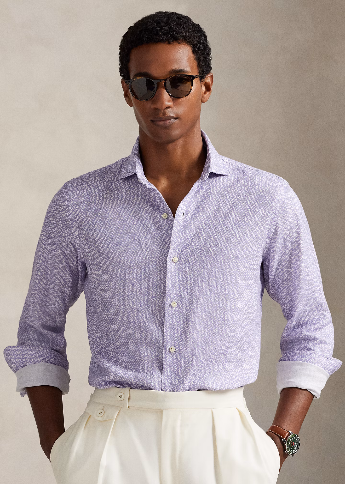 Gemustertes Custom-Fit Leinenhemd - RALPH LAUREN OUTLET