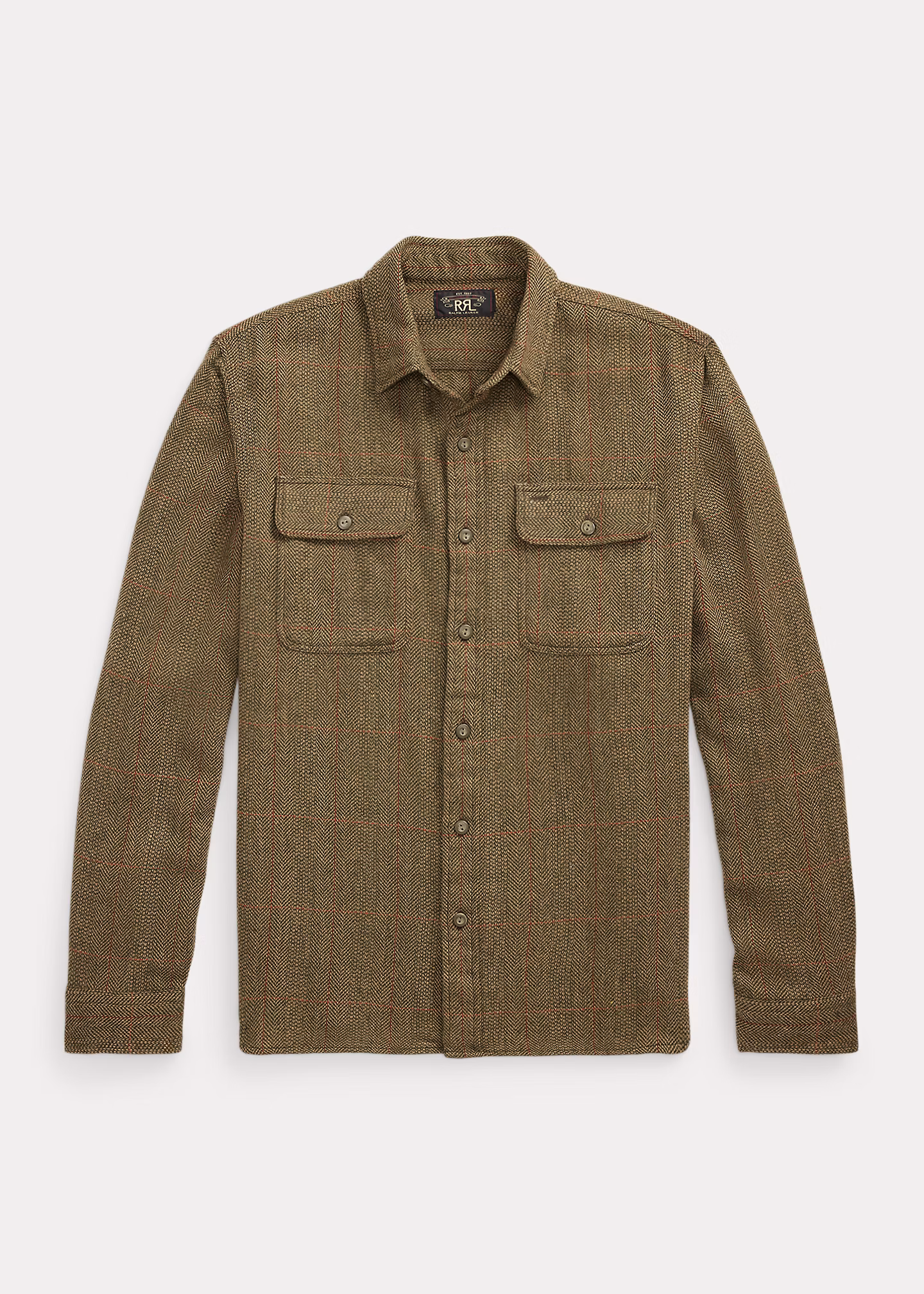 Fischgrat-Arbeitshemd mit Wildleder - RALPH LAUREN OUTLET