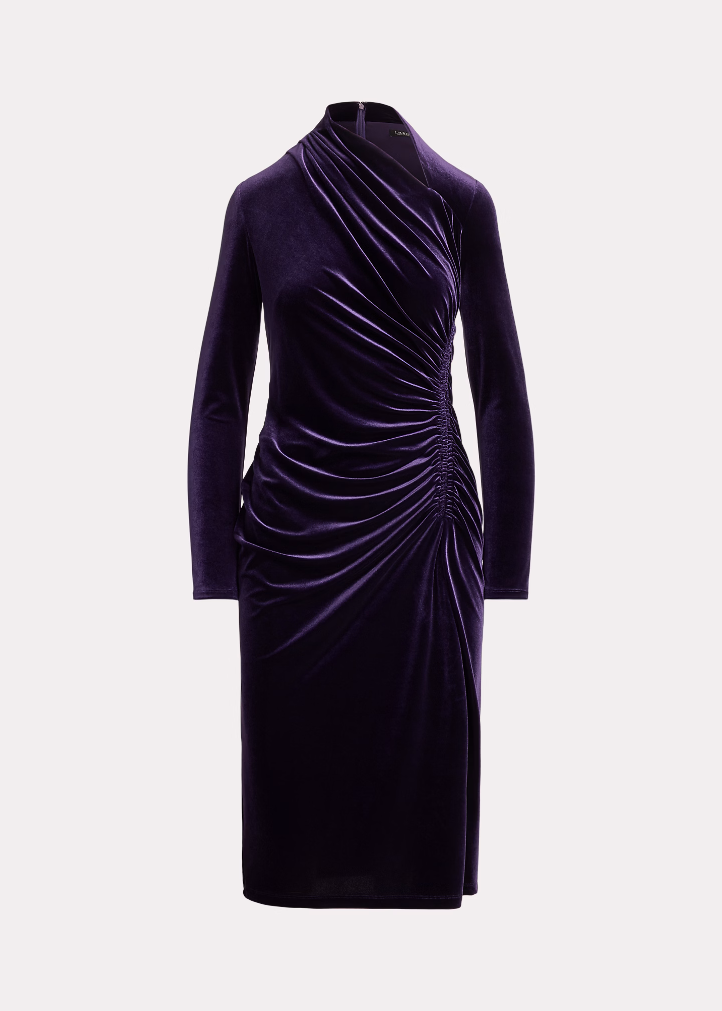 Asymmetrisches Samtkleid mit Raffungen - RALPH LAUREN OUTLET