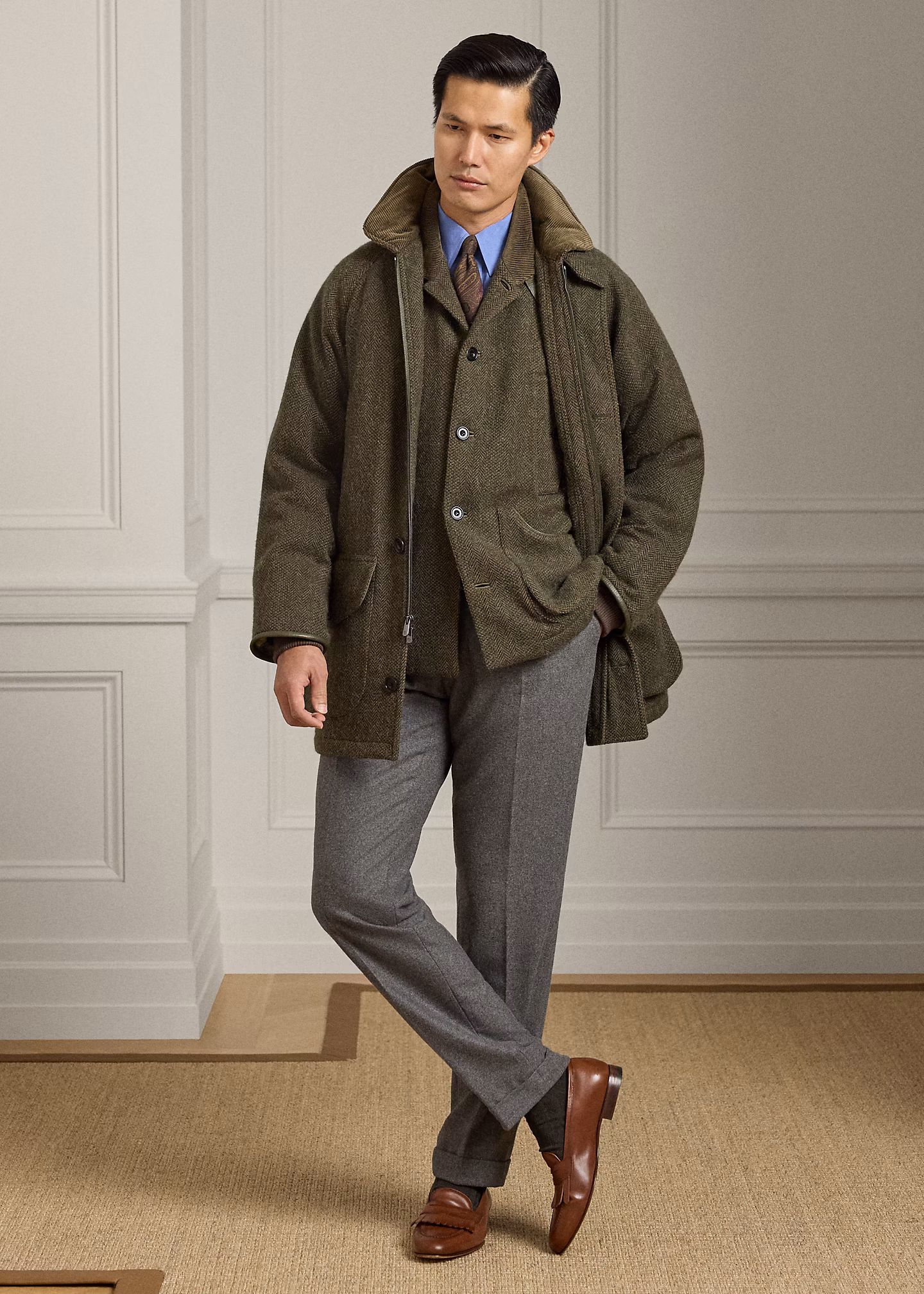 Woll-Kaschmir-Weste mit Fischgratmuster - RALPH LAUREN OUTLET