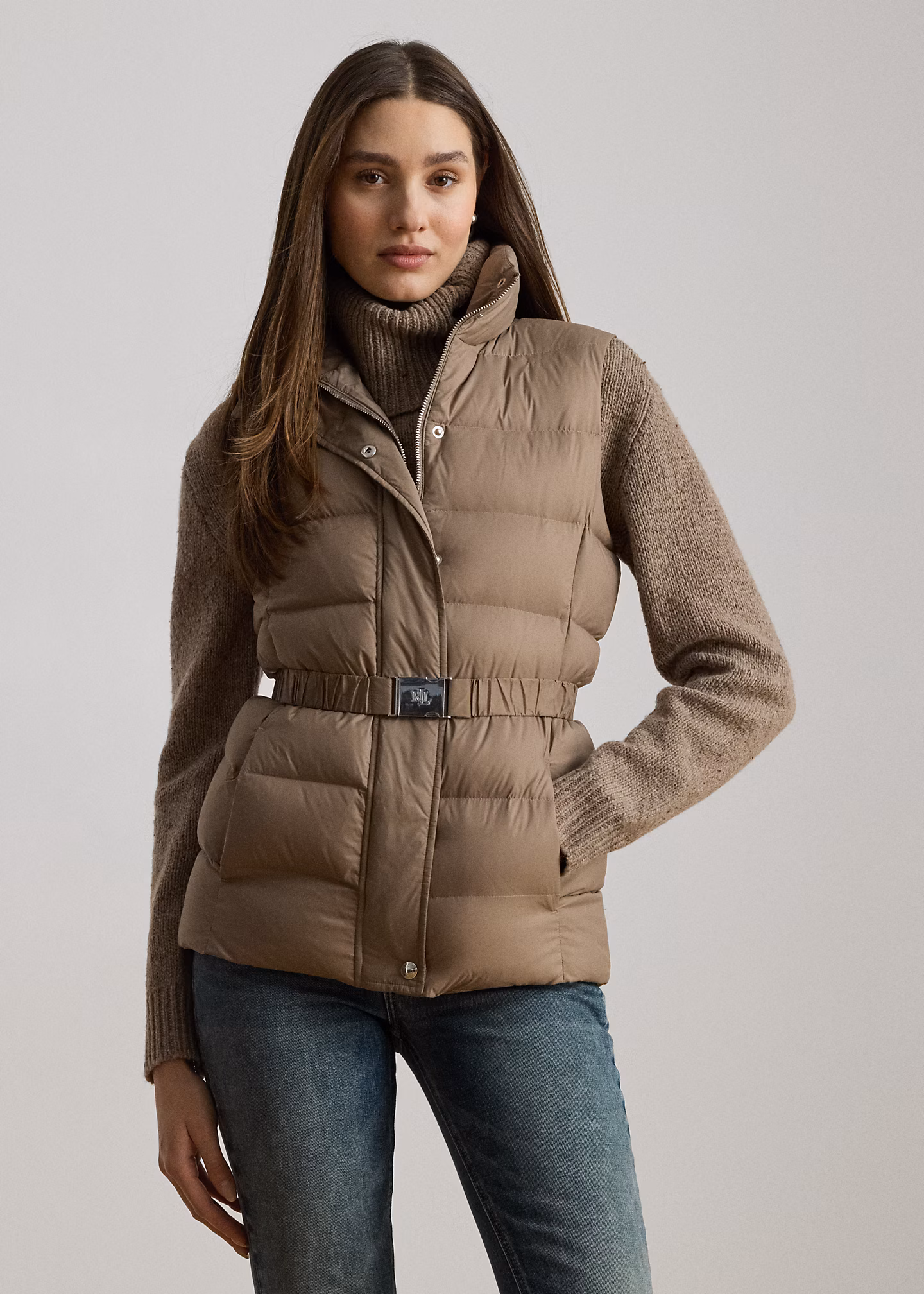 Doppelt gesteppte Daunenweste mit Gürtel - RALPH LAUREN OUTLET