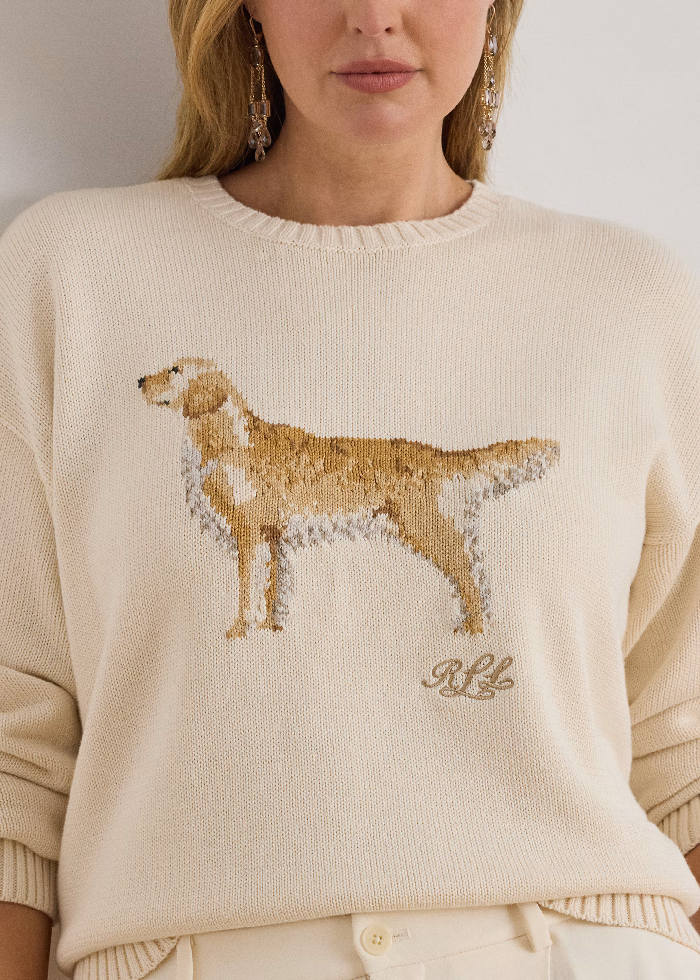 Strickpullover mit Golden Retriever - RALPH LAUREN OUTLET