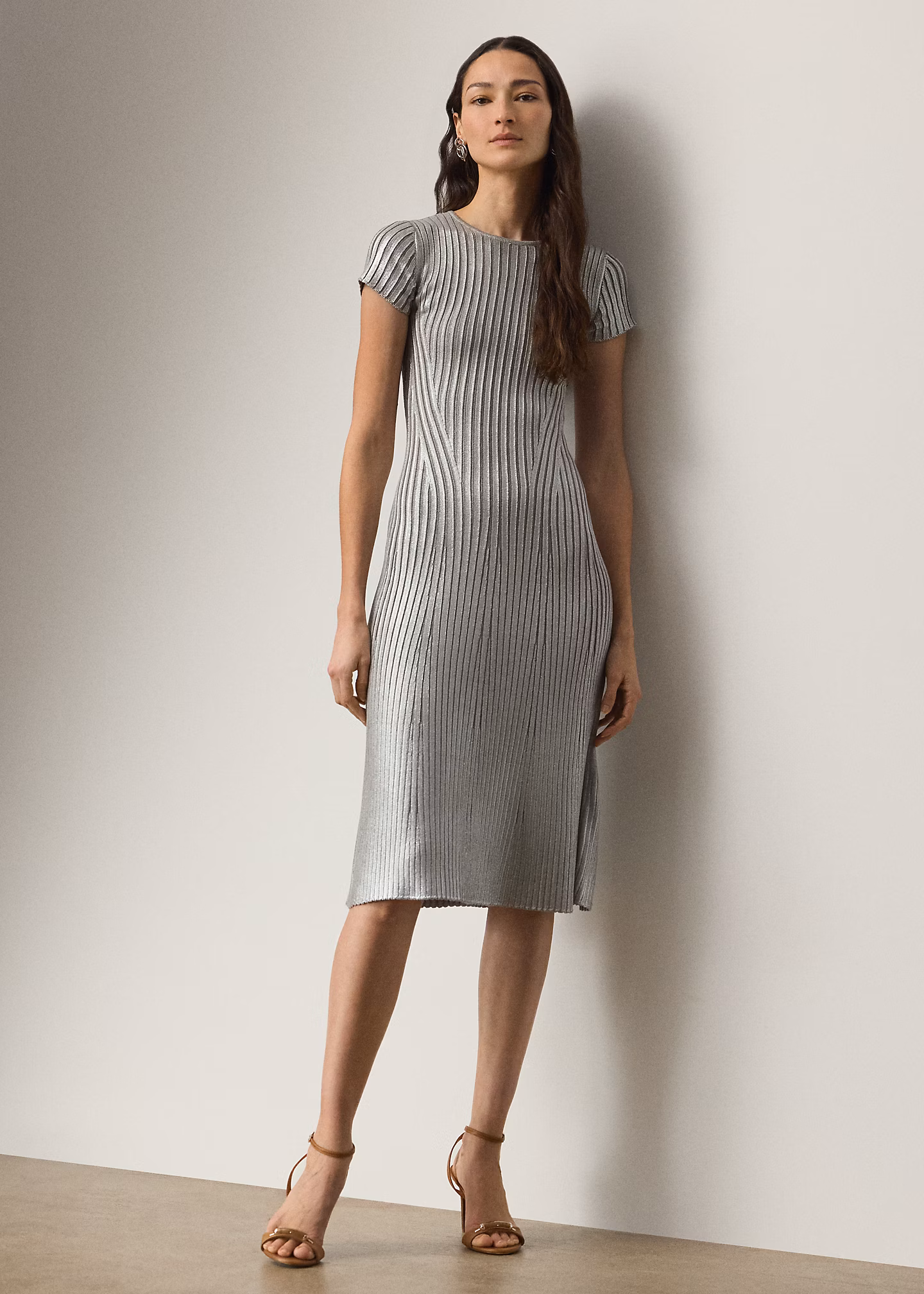 Geripptes Pulloverkleid mit Foliendruck - RALPH LAUREN OUTLET