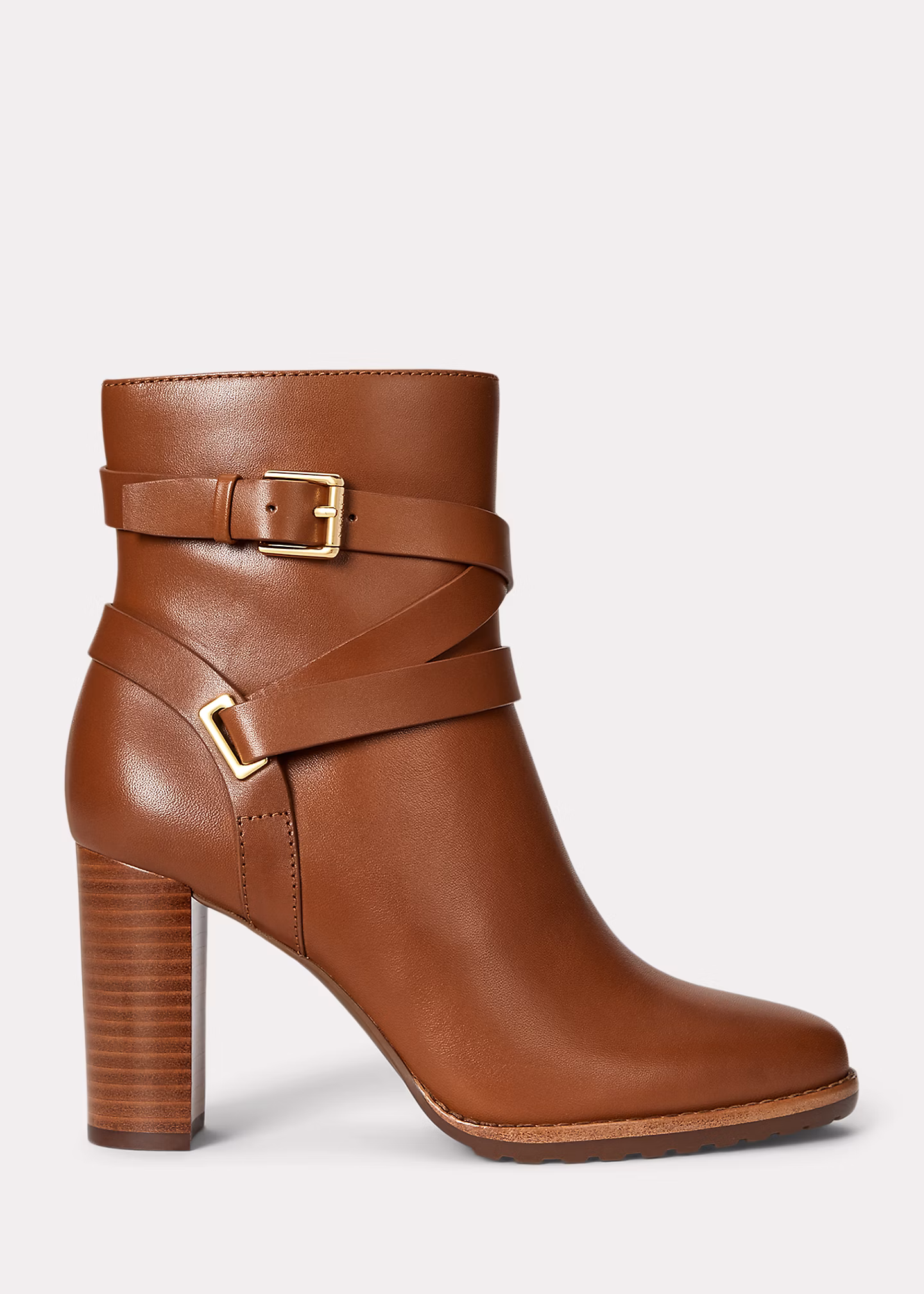 Leder-Stiefelette Collins mit Absatz - RALPH LAUREN OUTLET